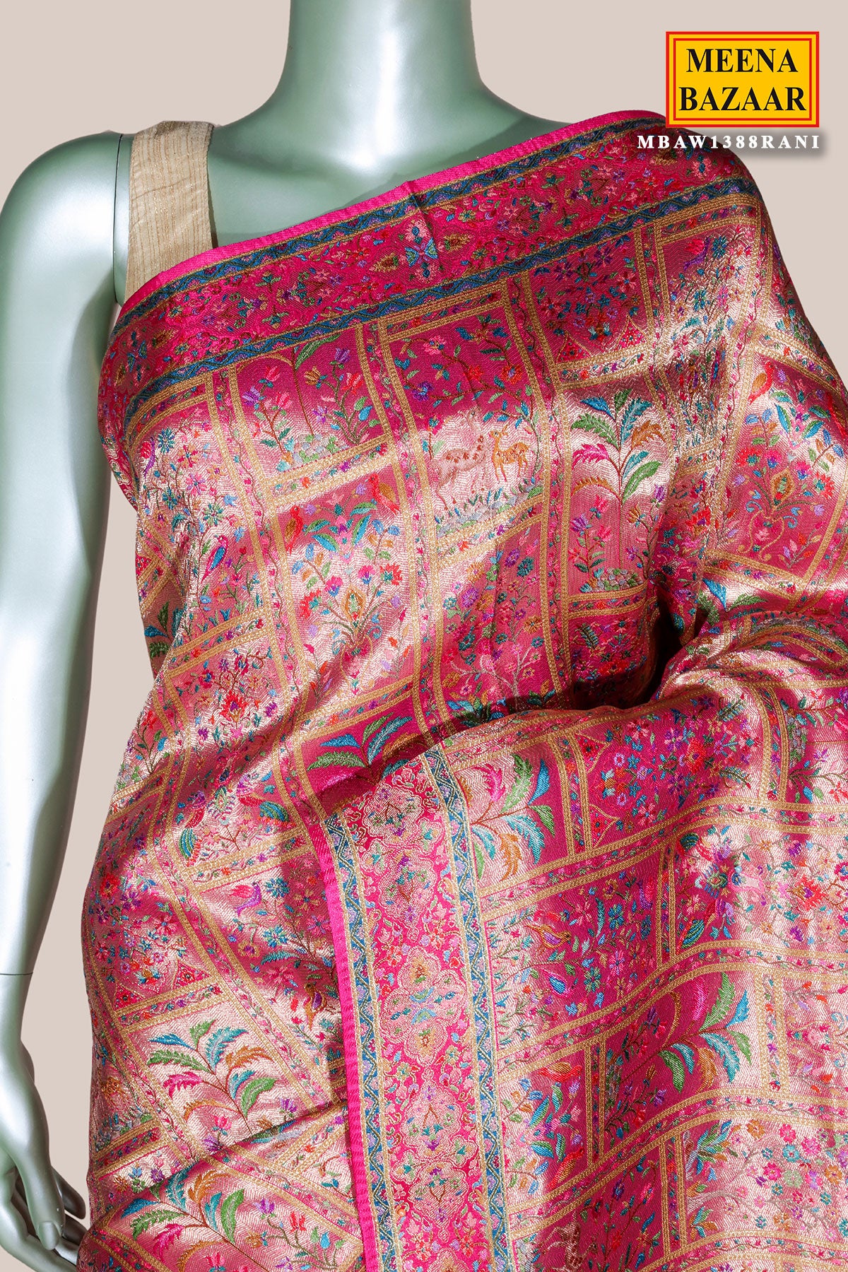 Rani Silk Weaving Saree Elegant Festive & Wedding Wear - Image 3