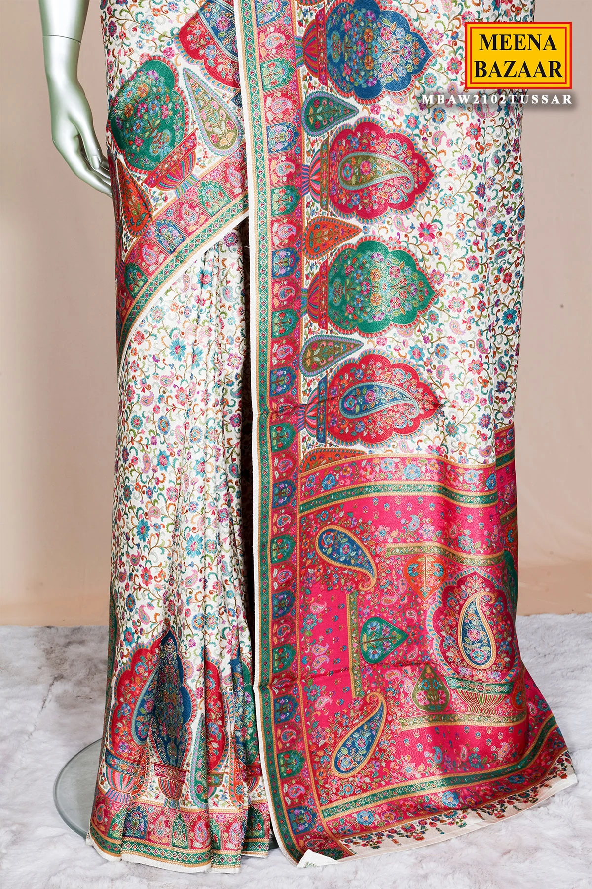 Tussar Silk Weaving Saree Elegant Festive & Wedding Wear - Image 4