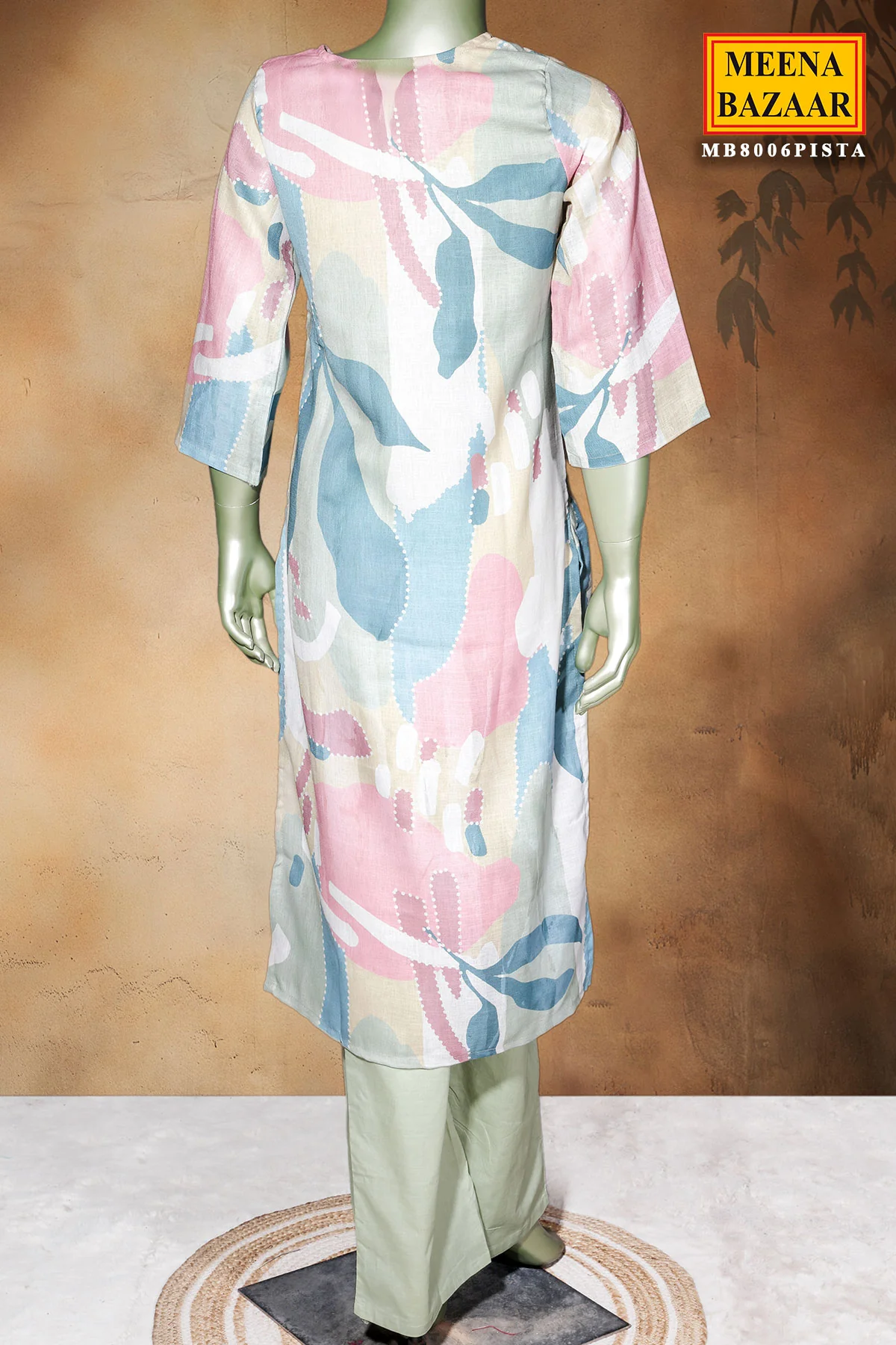 Pista Cotton Ready Made Suit with Elegant Neck Embroidery - Image 11