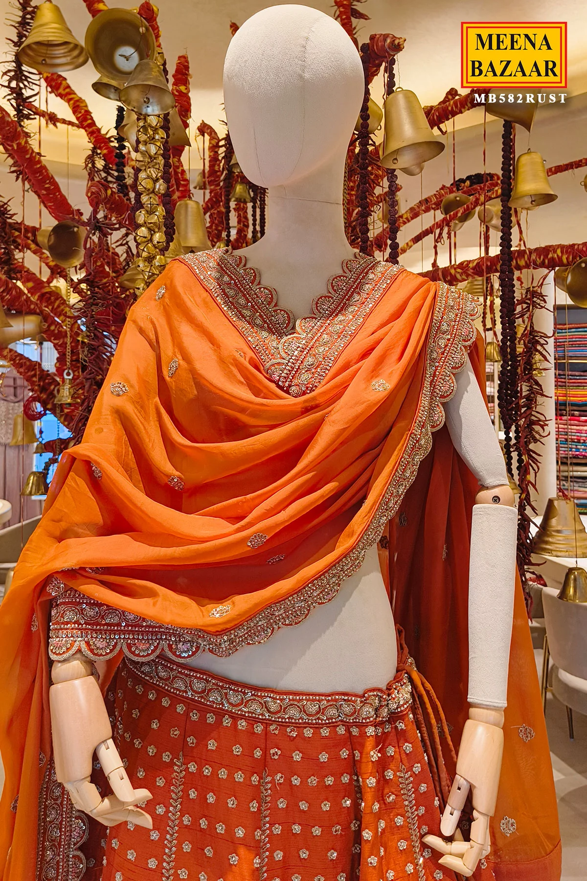 Radiant Rust Embroidered Lehenga - Image 2