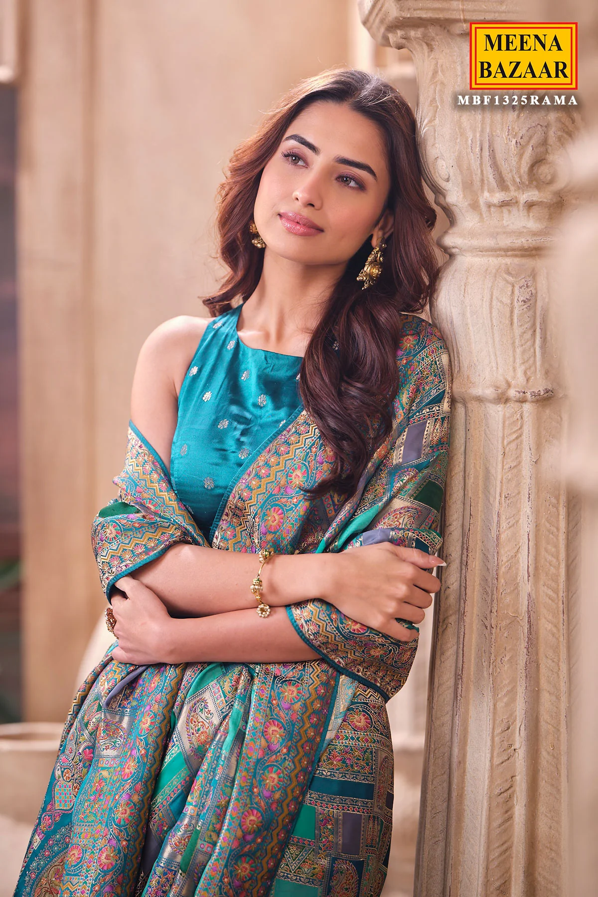 Rama Silk Weaving Saree Elegant Traditional Festive Wear - Image 10