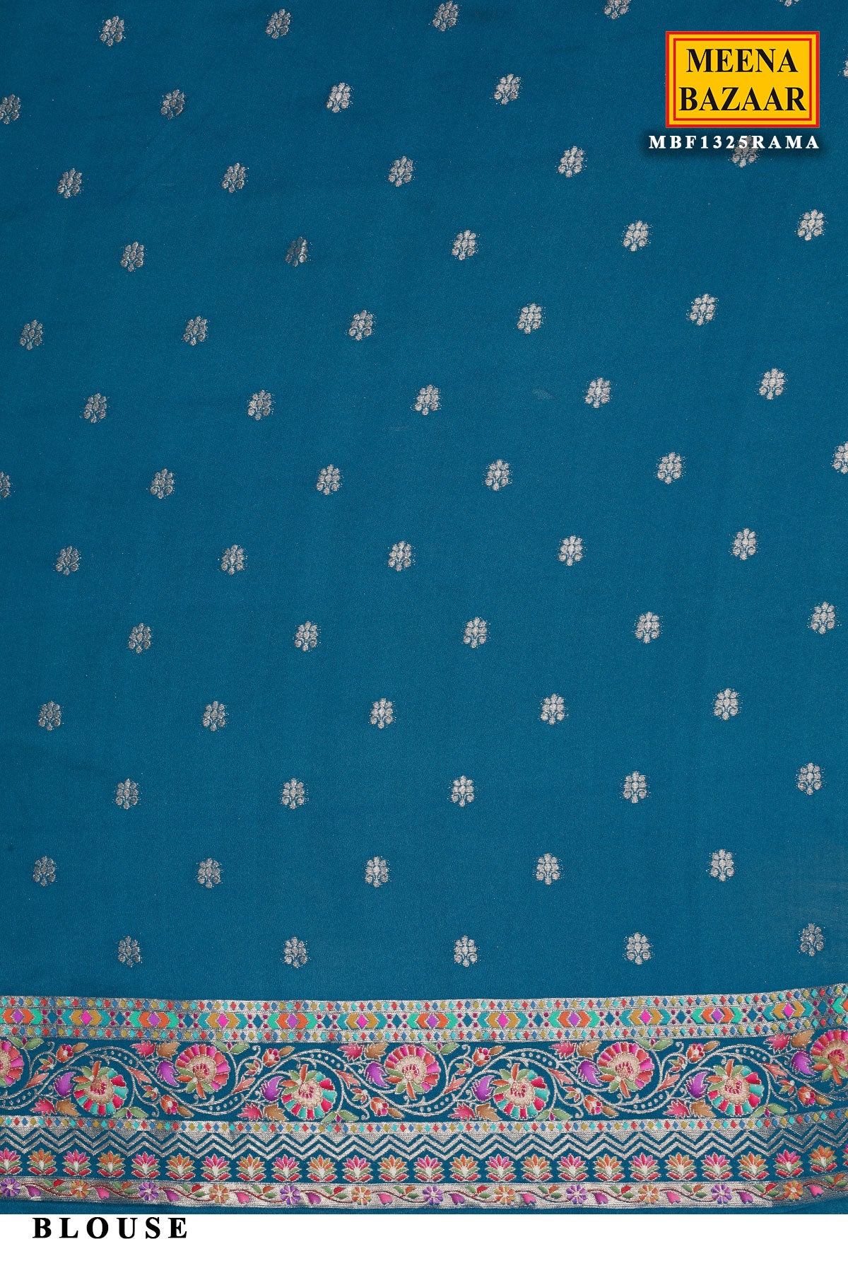 Rama Silk Weaving Saree Elegant Traditional Festive Wear - Image 15