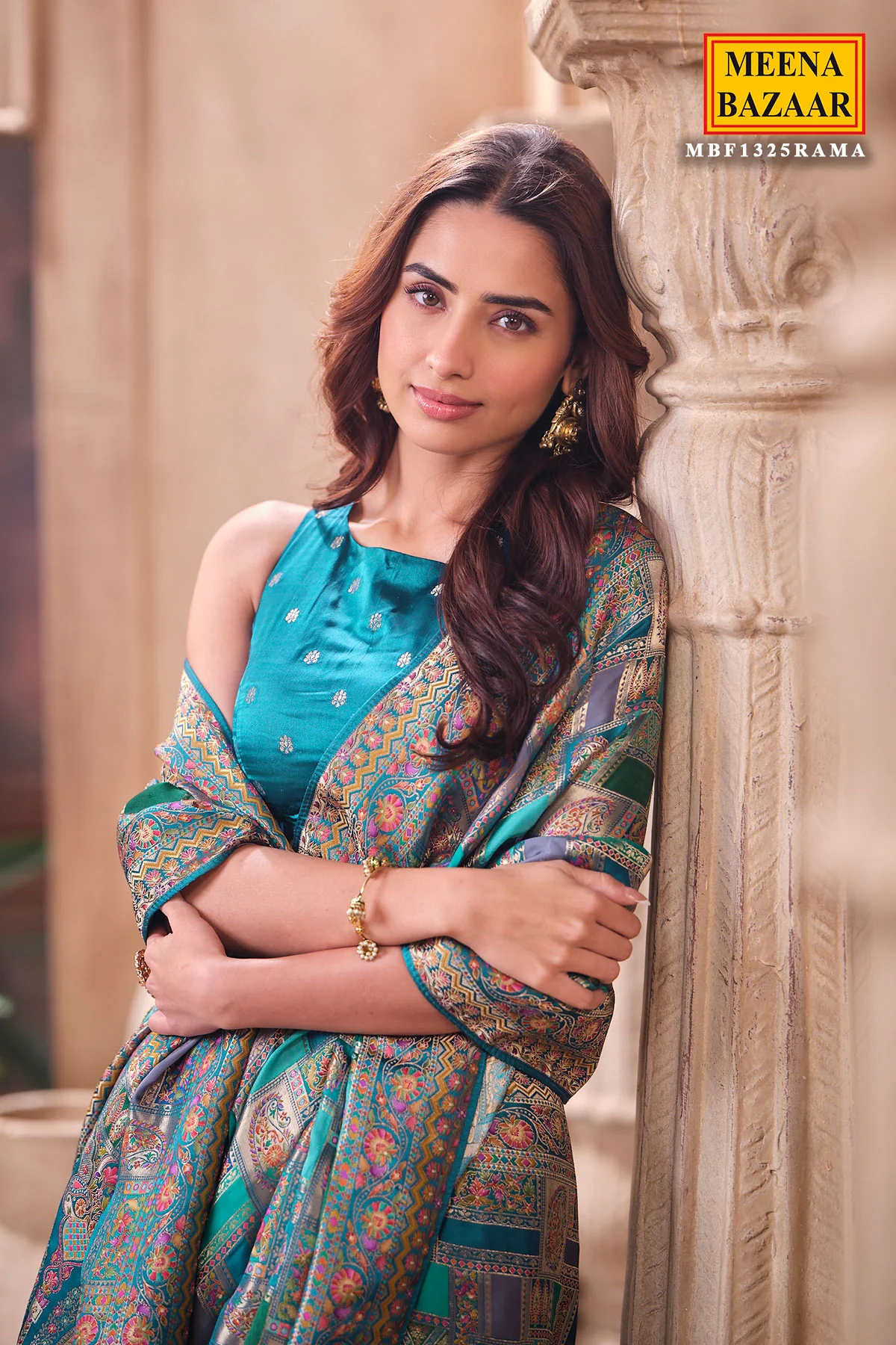Rama Silk Weaving Saree Elegant Traditional Festive Wear - Image 3