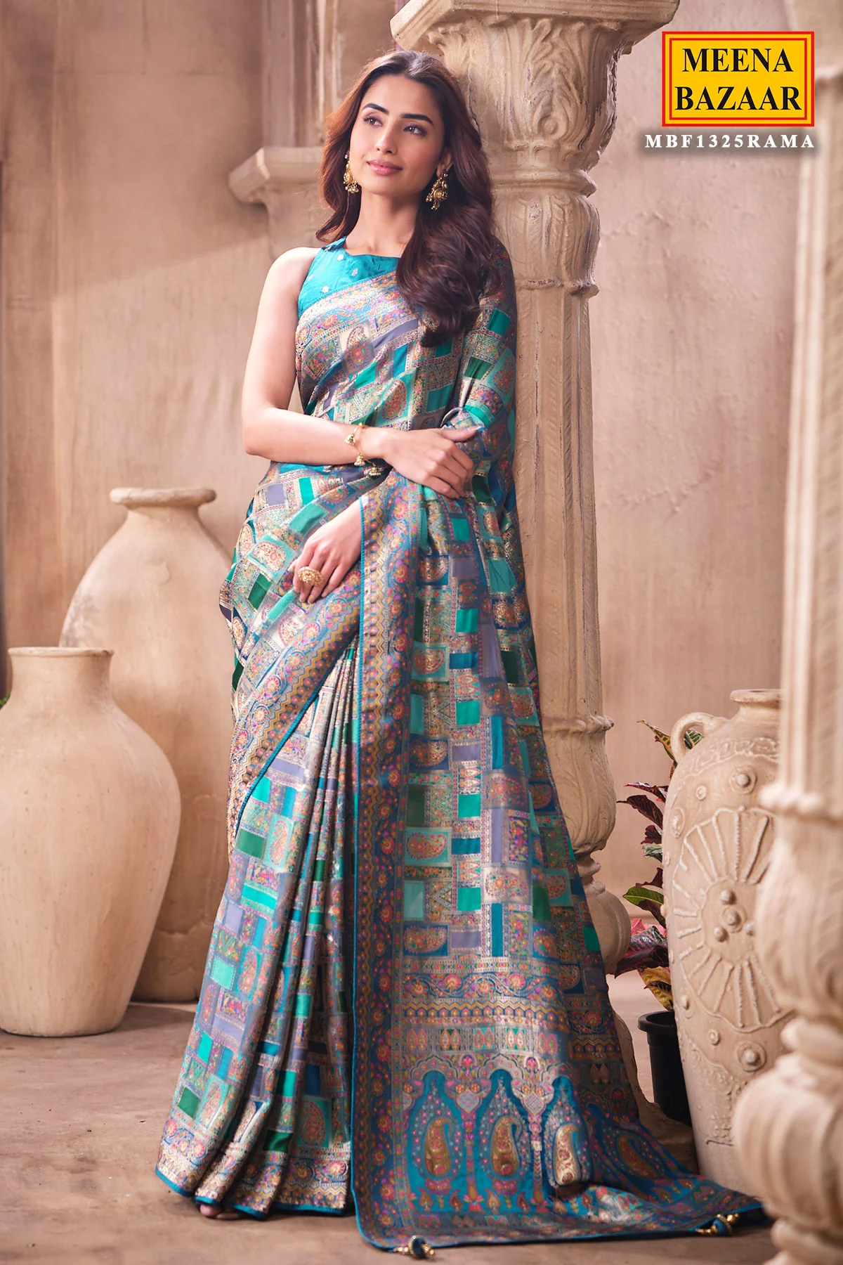 Rama Silk Weaving Saree Elegant Traditional Festive Wear - Image 6