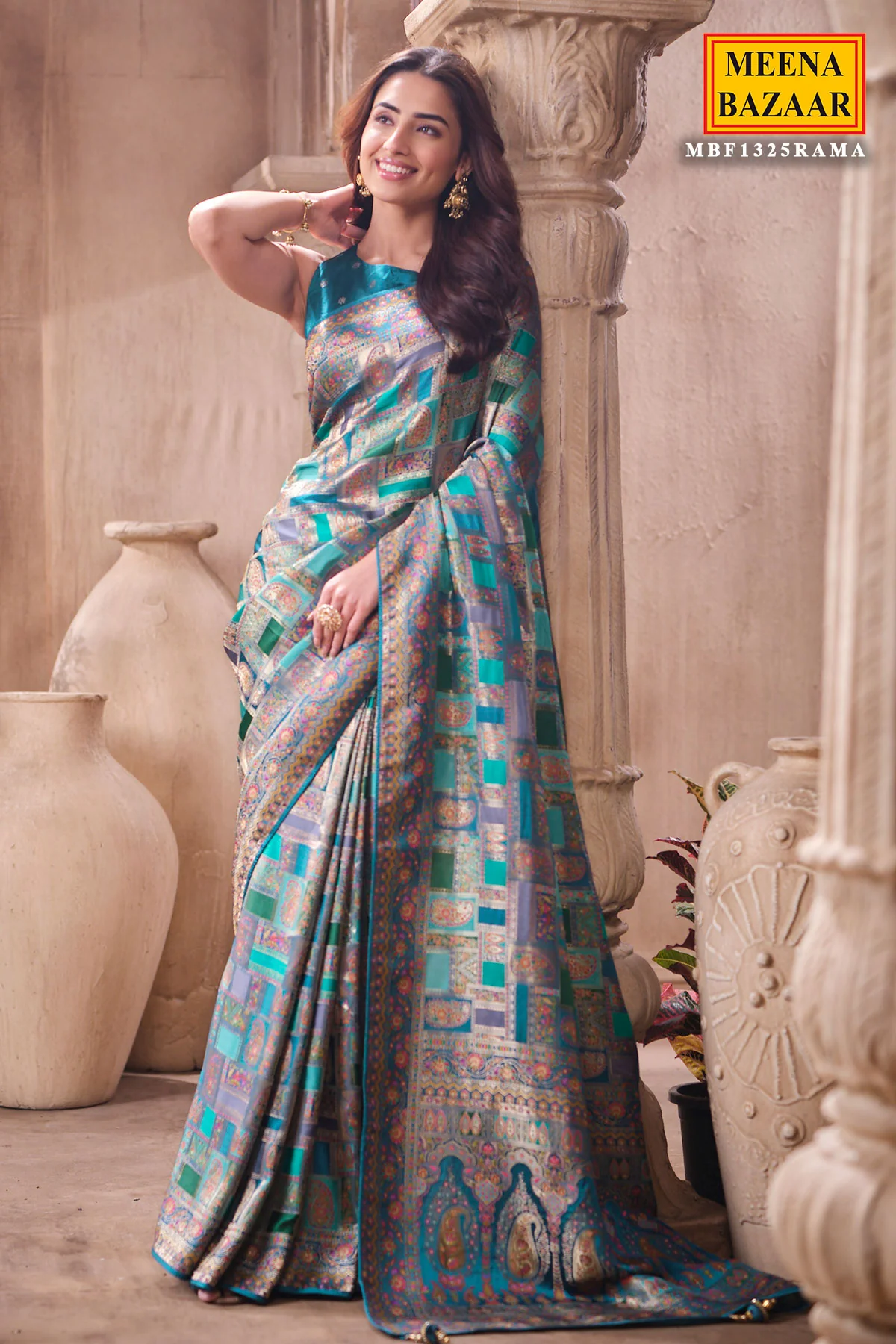 Rama Silk Weaving Saree Elegant Traditional Festive Wear - Image 7