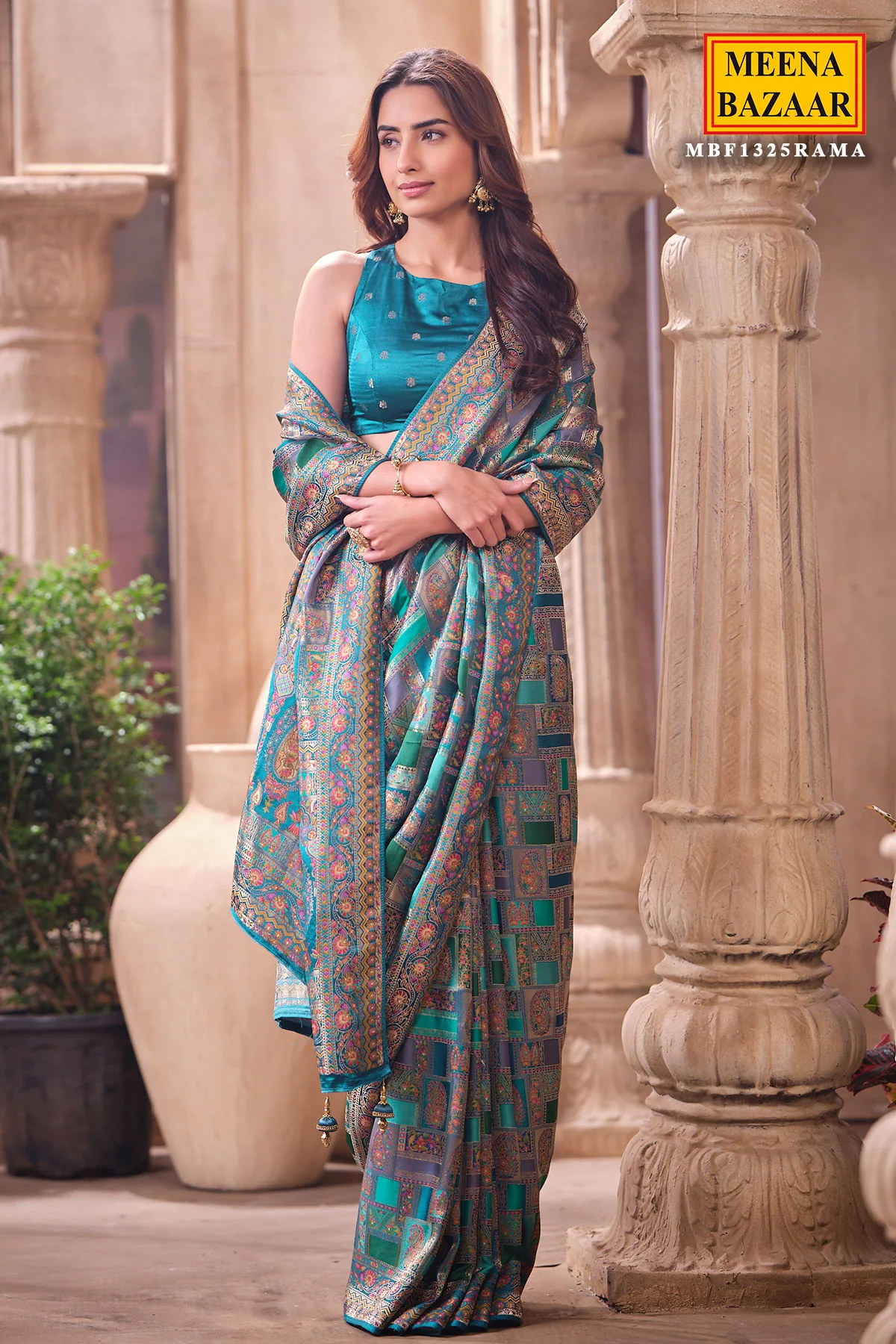 Rama Silk Weaving Saree Elegant Traditional Festive Wear - Image 8
