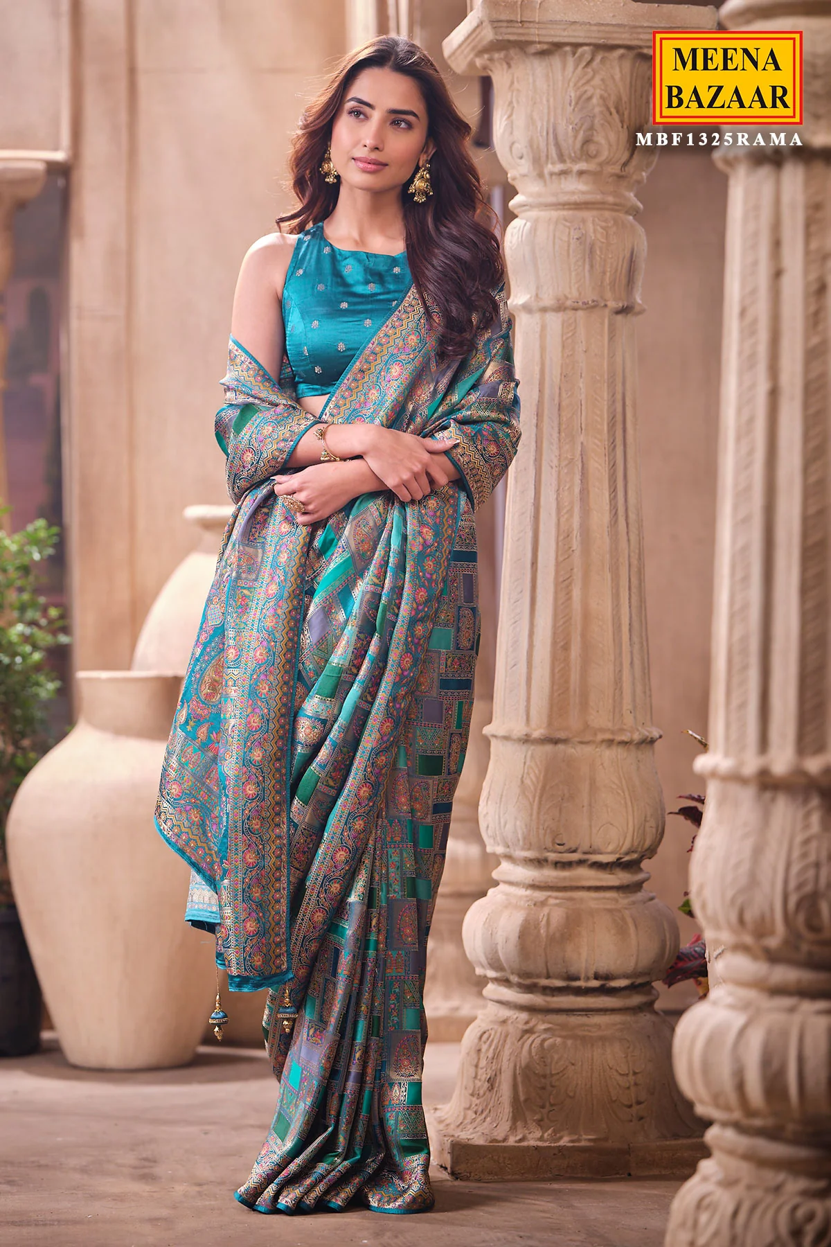 Rama Silk Weaving Saree Elegant Traditional Festive Wear - Image 9