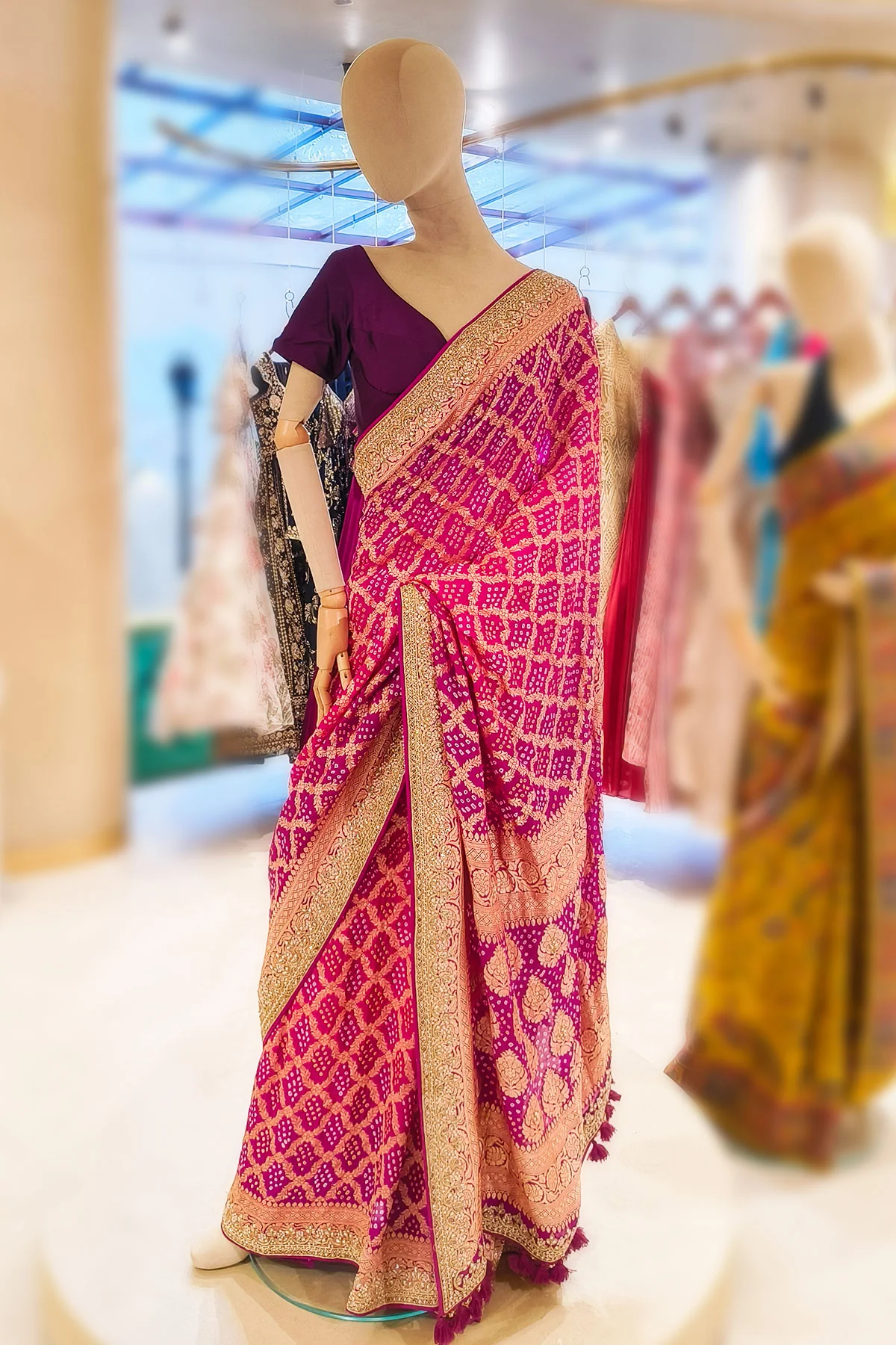 Rani Embroidered Georgette Party & Festive Wear Saree