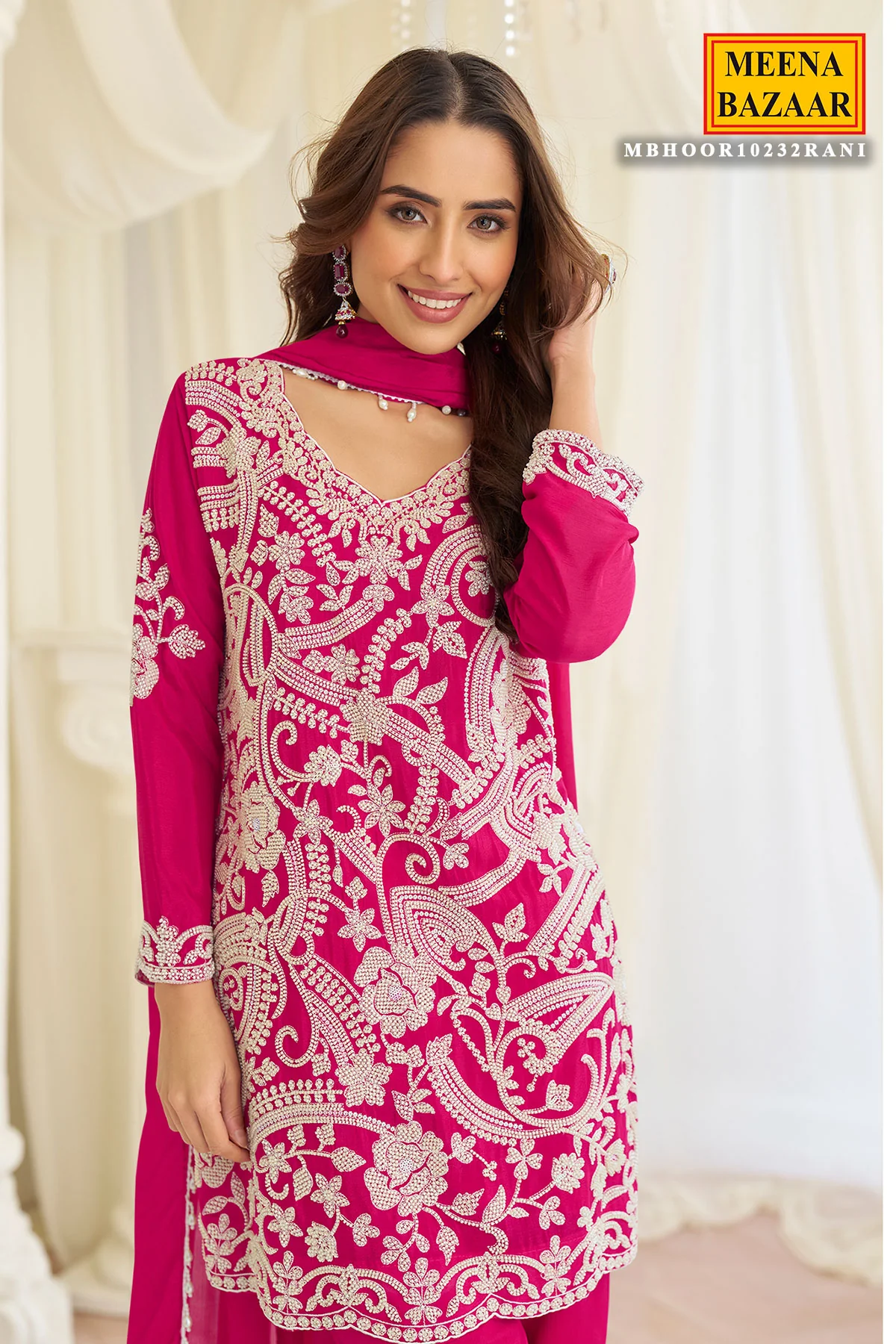 Elegant Rani Georgette Ready Made Suit with Cut Dana & Thread Work - Image 2