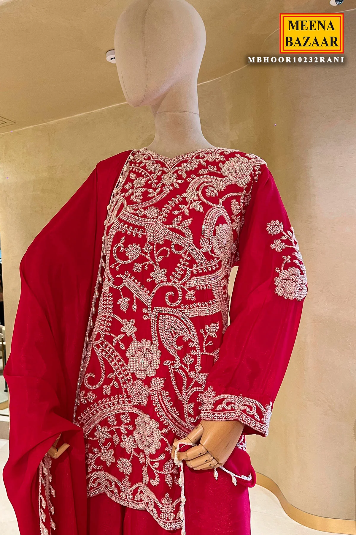 Elegant Rani Georgette Ready Made Suit with Cut Dana & Thread Work - Image 5