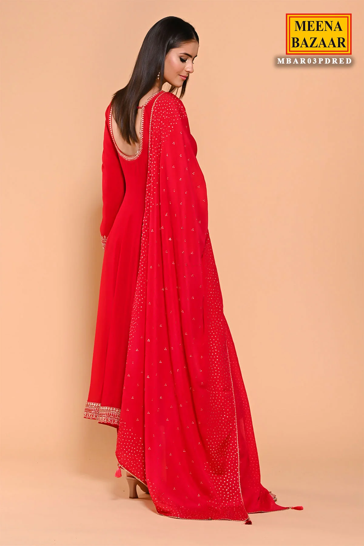 Rani Georgette Zari Sequin Embroidered Suit - Image 5