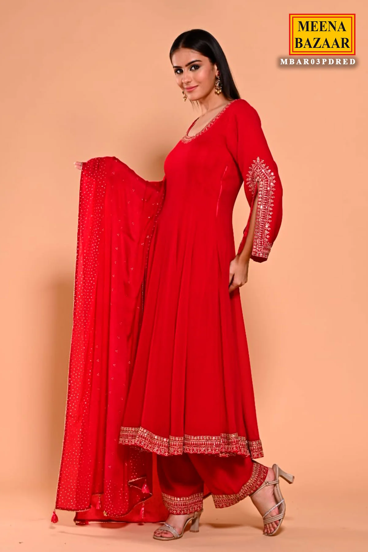 Rani Georgette Zari Sequin Embroidered Suit - Image 7