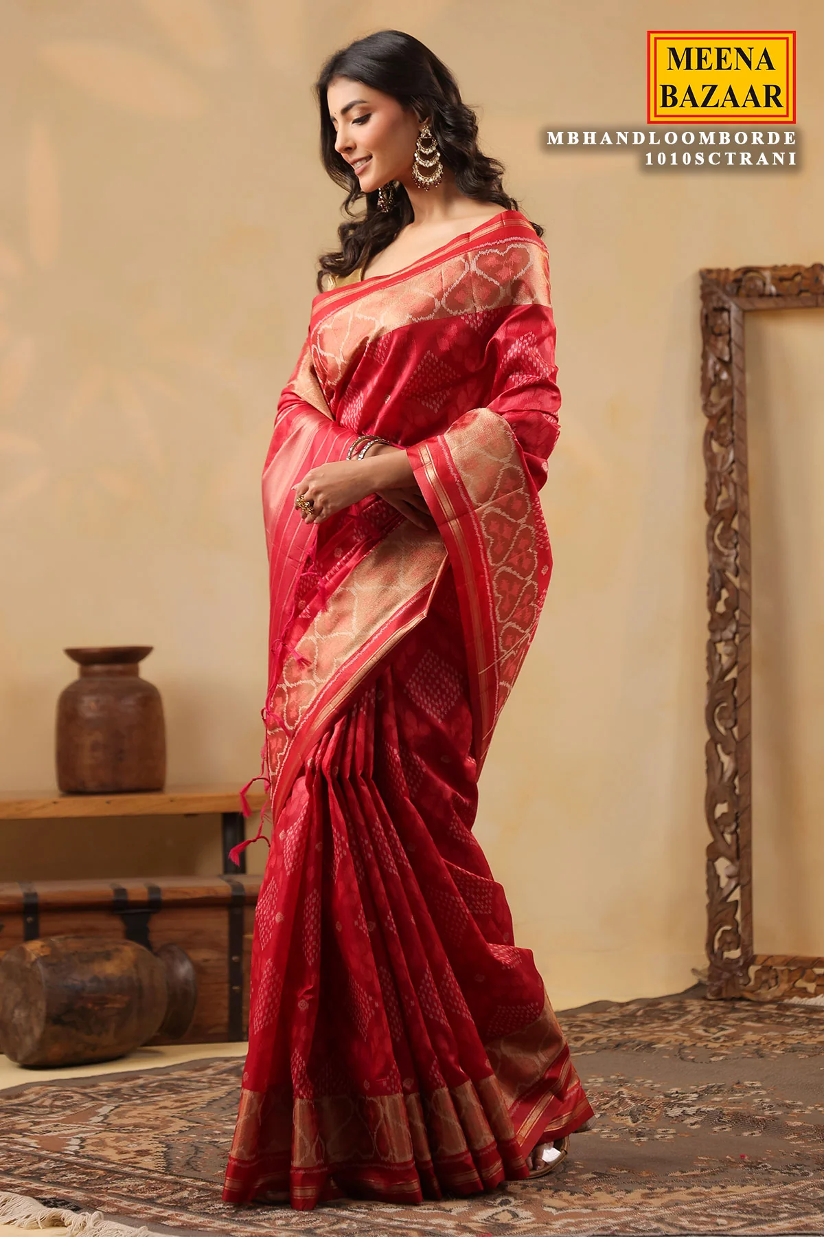 Rani Handloom Silk Saree Traditional Woven Elegance - Image 3
