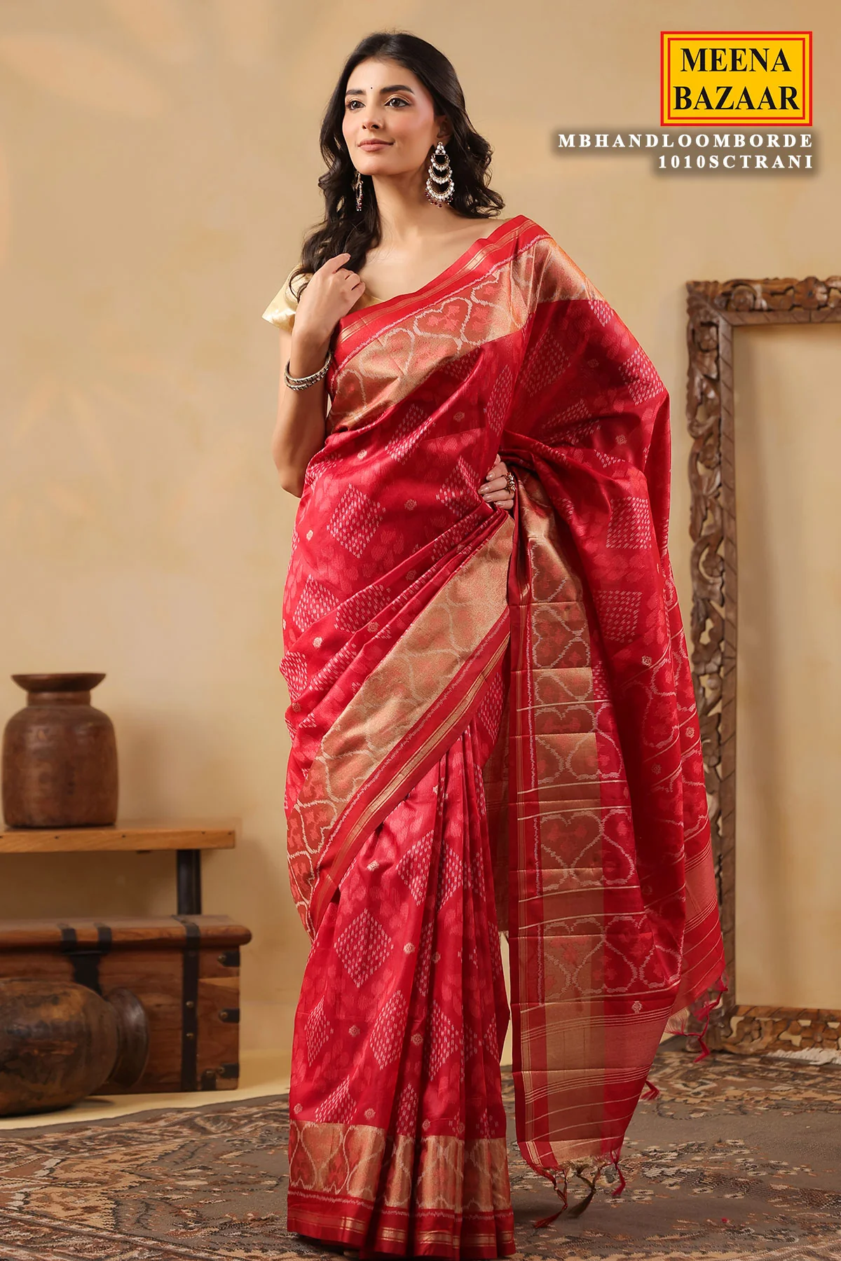 Rani Handloom Silk Saree Traditional Woven Elegance - Image 6