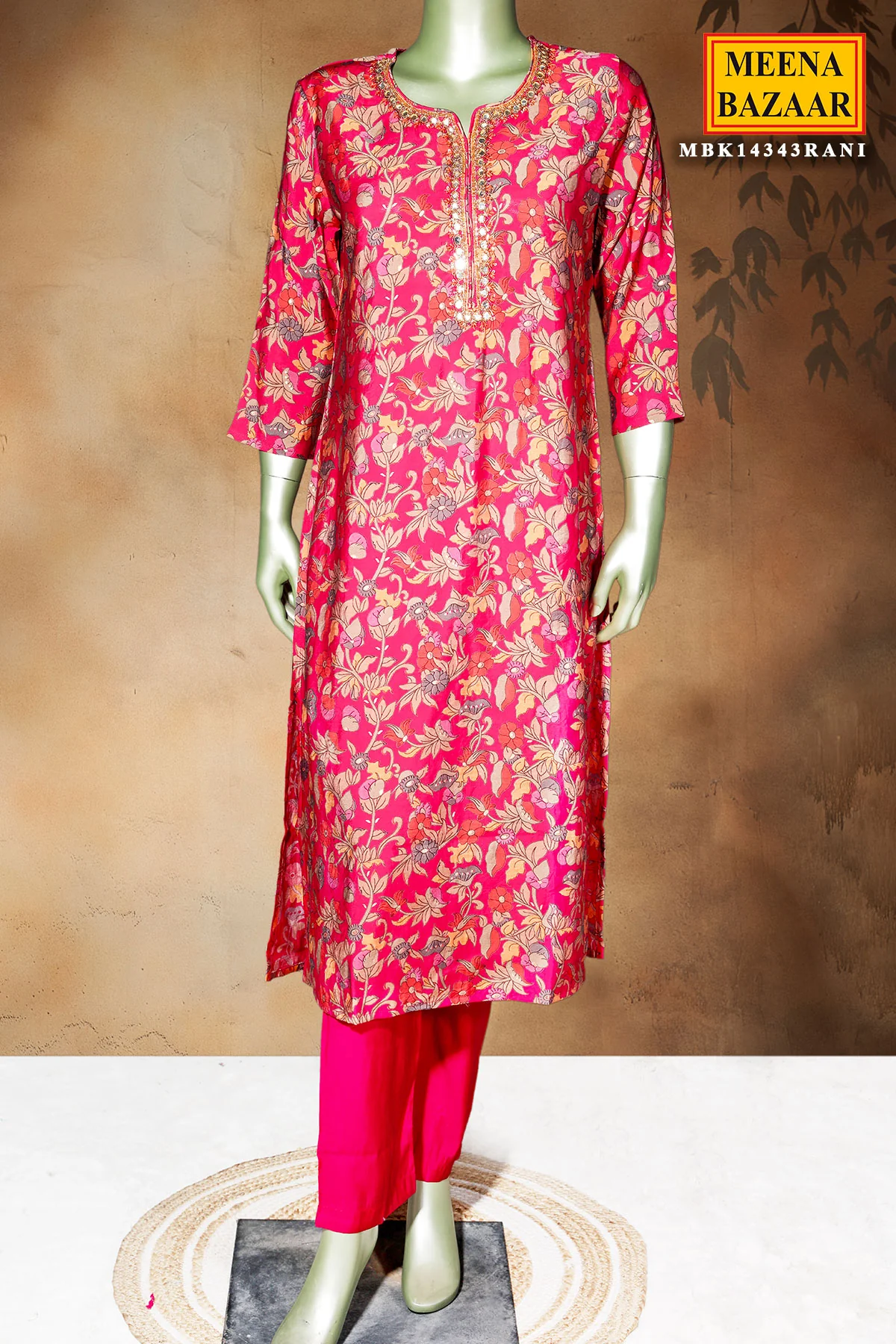 Rani Maslin Ready-Made Suit with Elegant Neck Embroidery - Image 5