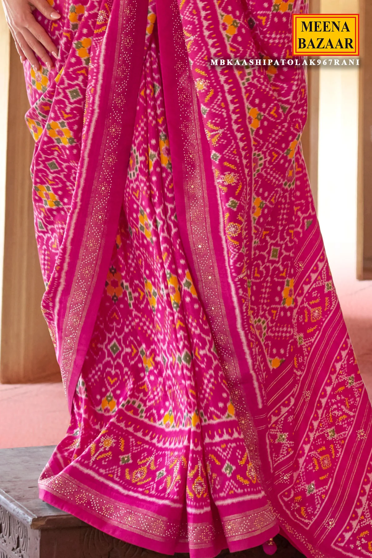 Navy Silk Printed Saree Festive & Traditional Wear - Image 3