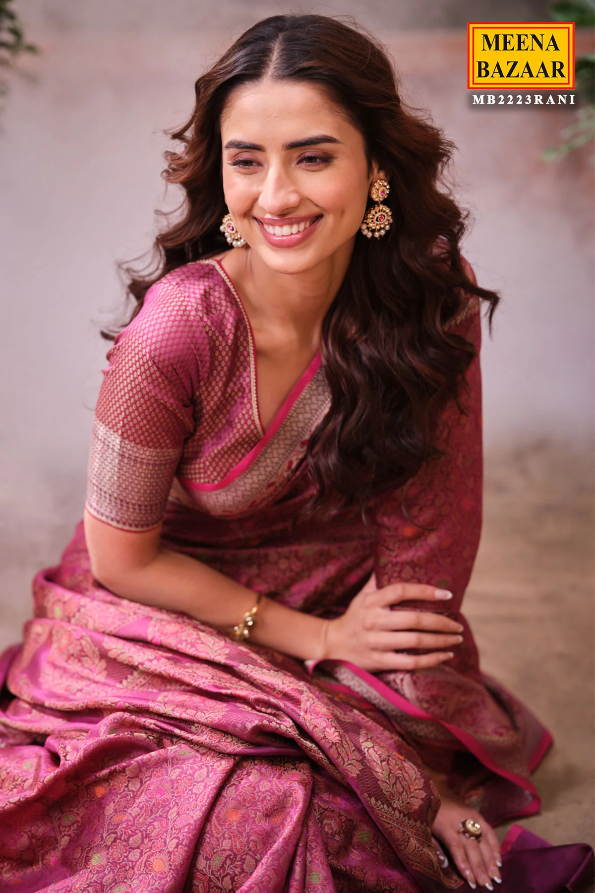 Rani Organza Weaving Saree Festive & Party Wear - Image 10