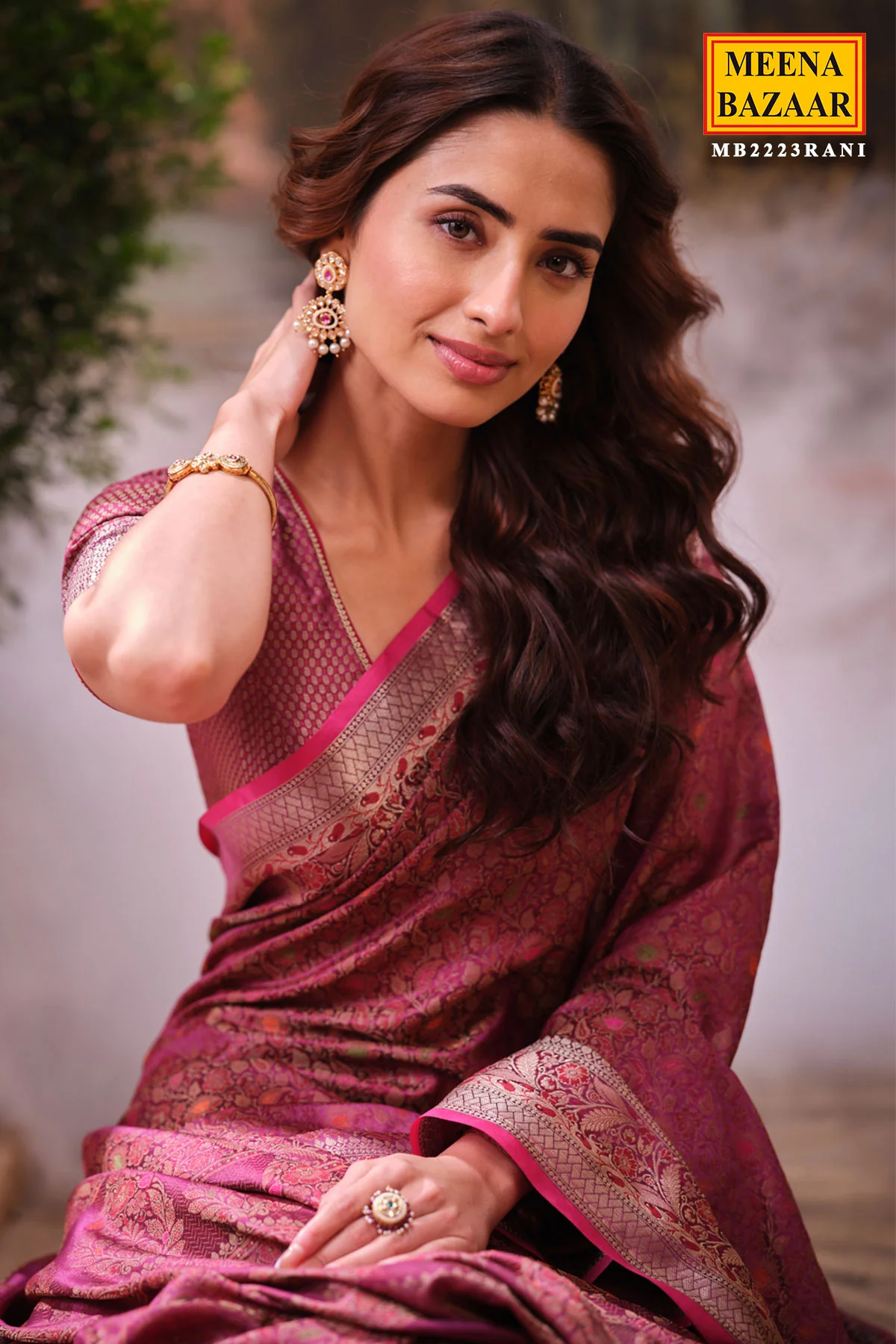 Rani Organza Weaving Saree Festive & Party Wear - Image 9
