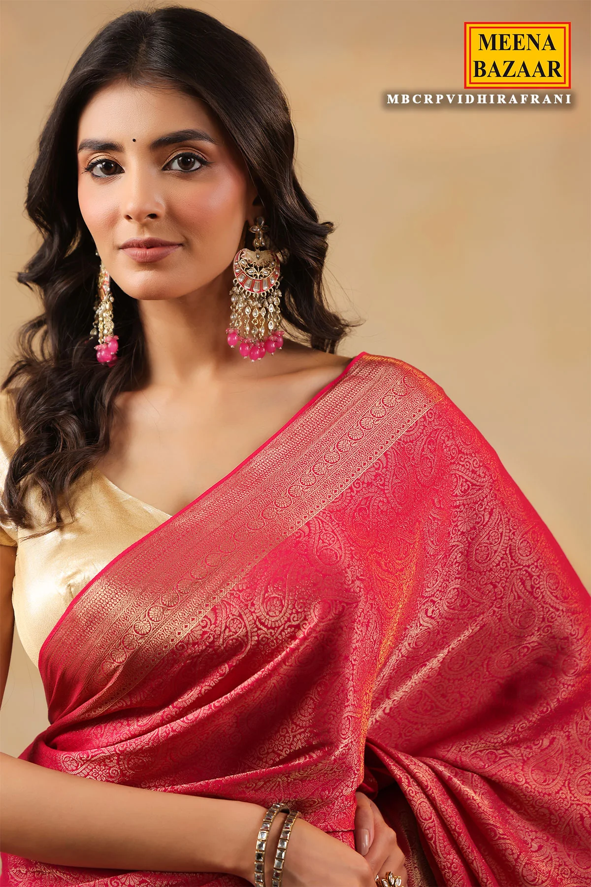Rani Paisley Zari Woven Silk Saree - Image 10