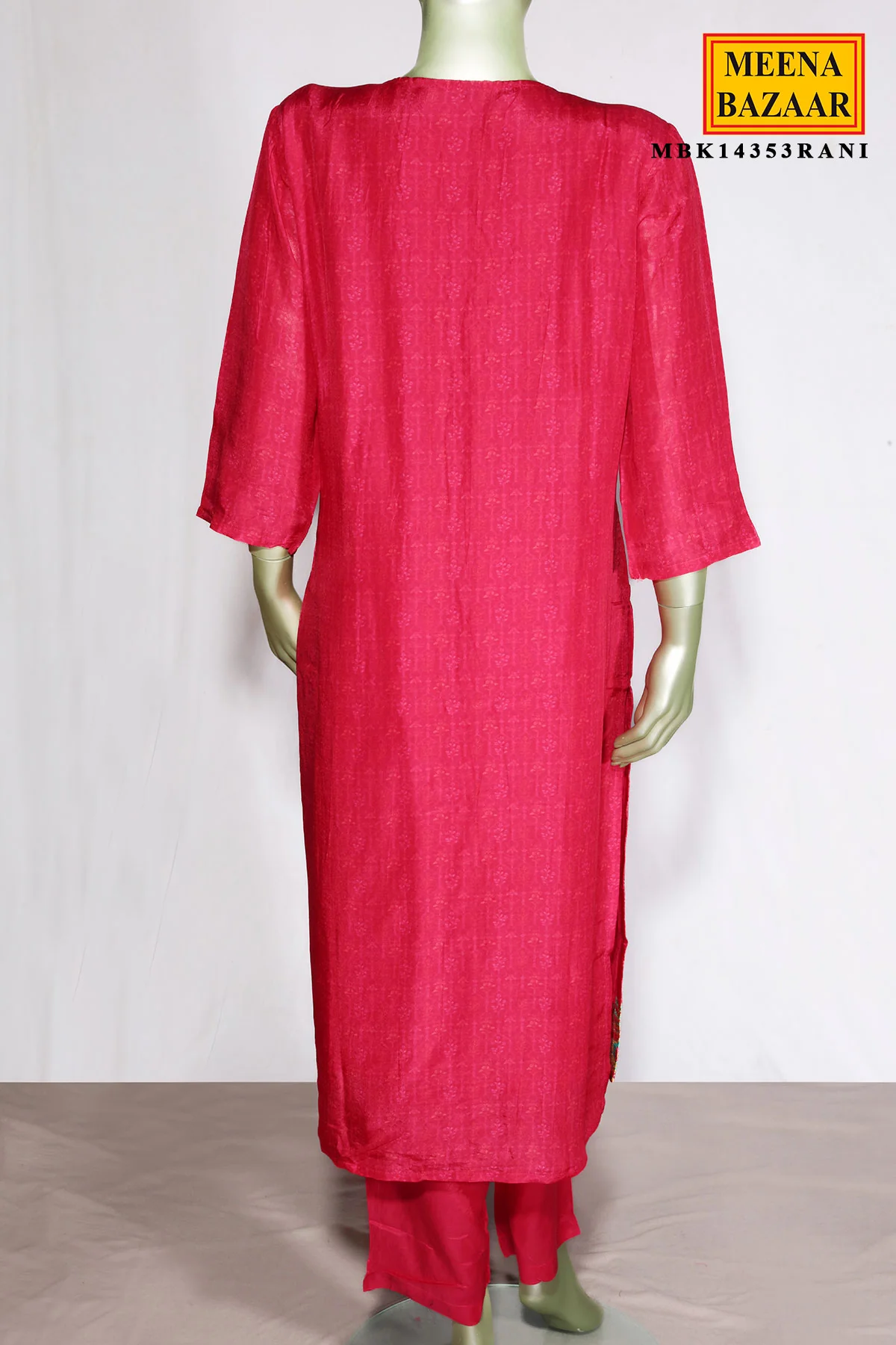 Rani Silk Neck Embroidered Suit - Image 7