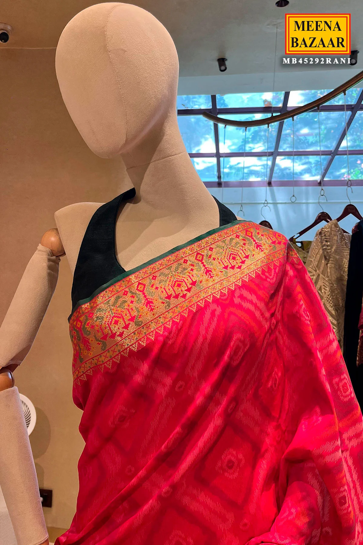 Rani Silk Saree with Elegant Weaving Design - Image 2