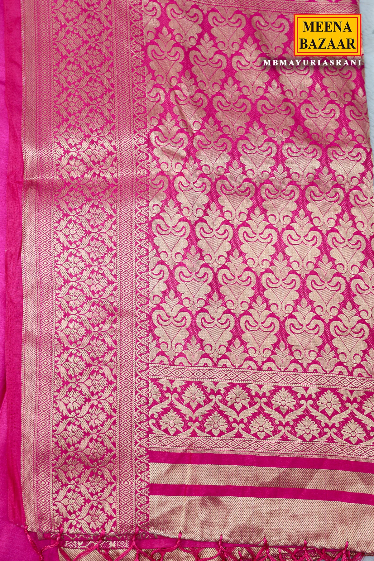 Rani Silk Weaving Buti Saree - Image 7