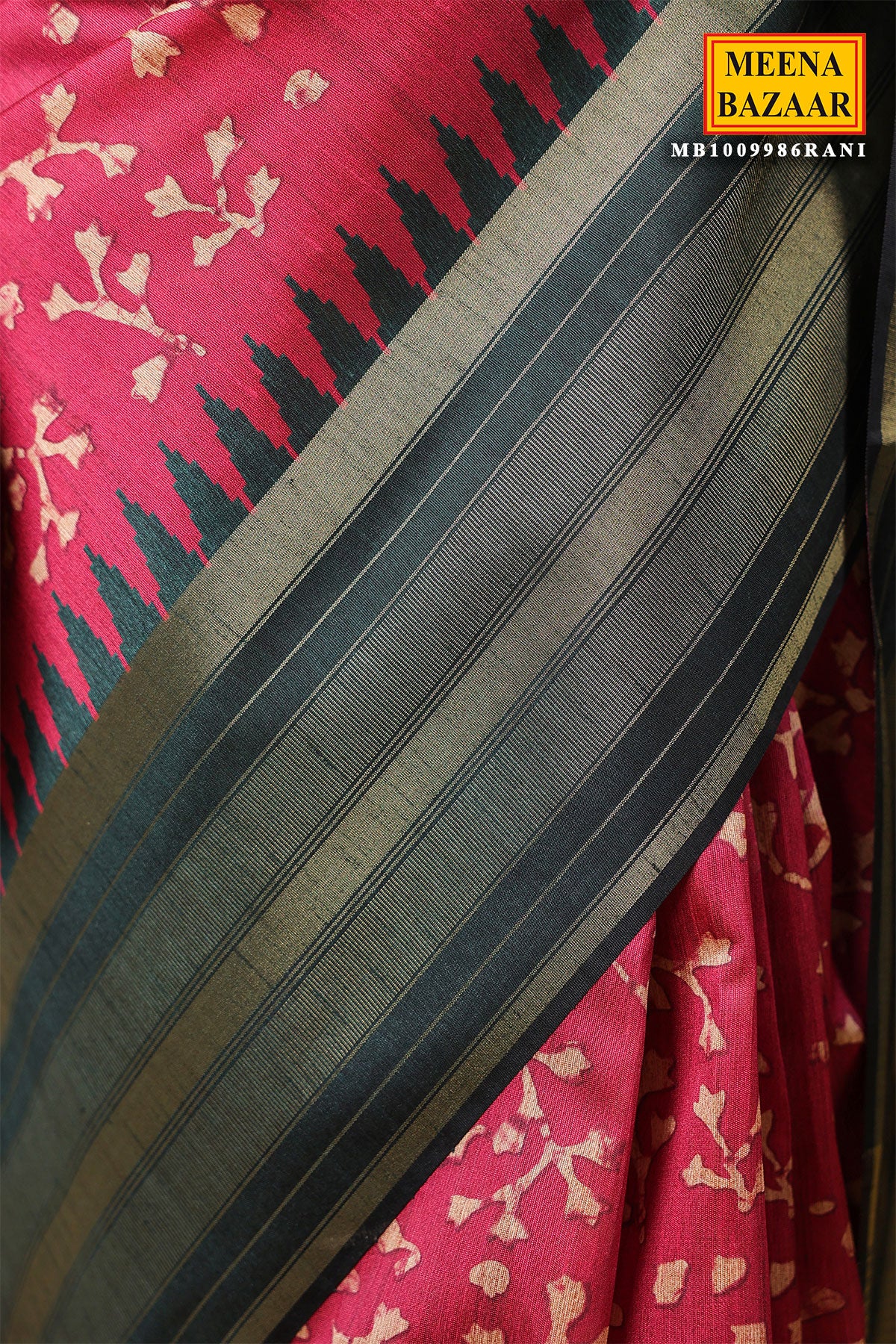 Rani Silk Weaving Saree Elegant Festive & Wedding Wear - Image 4