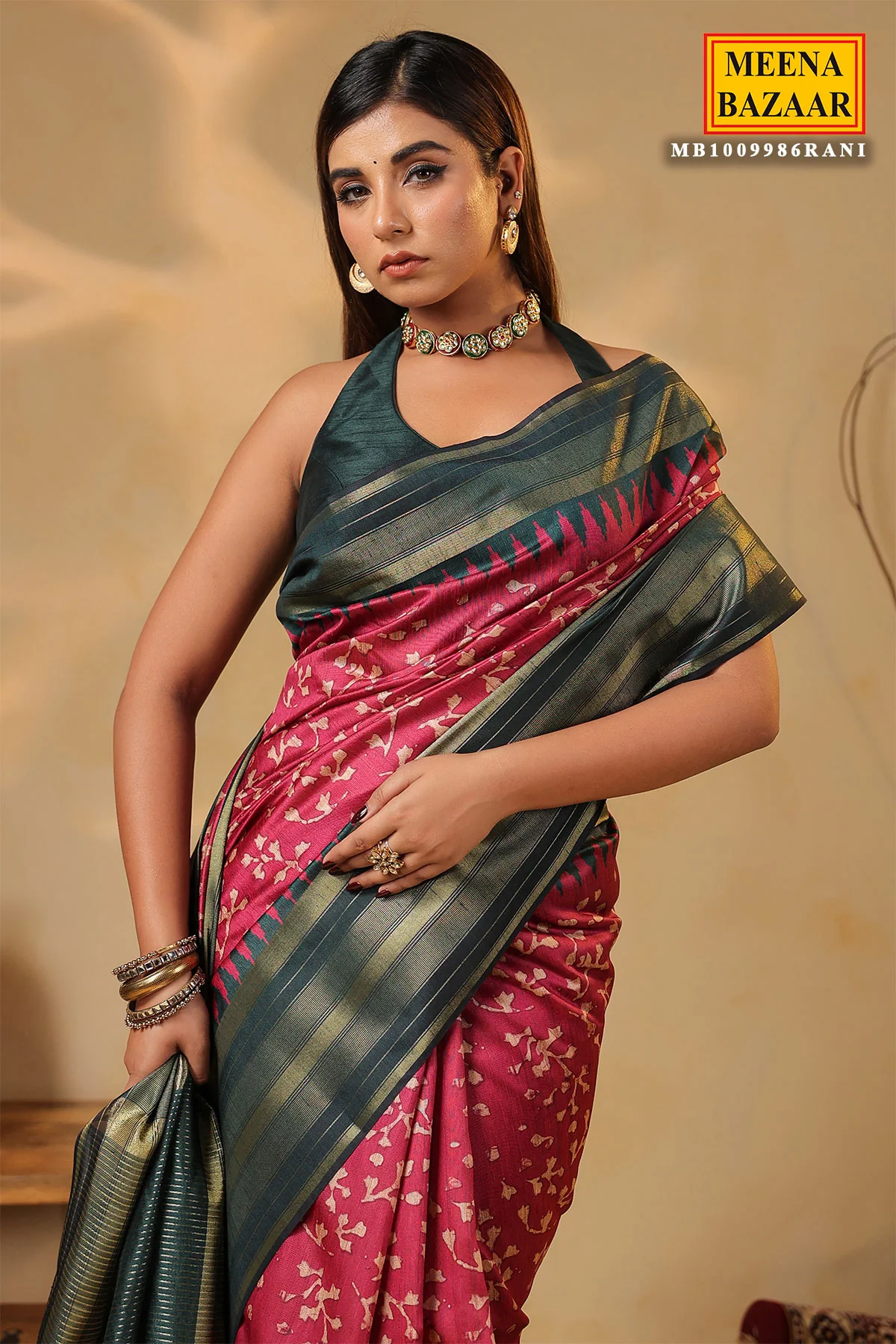 Rani Silk Weaving Saree Elegant Festive & Wedding Wear - Image 5