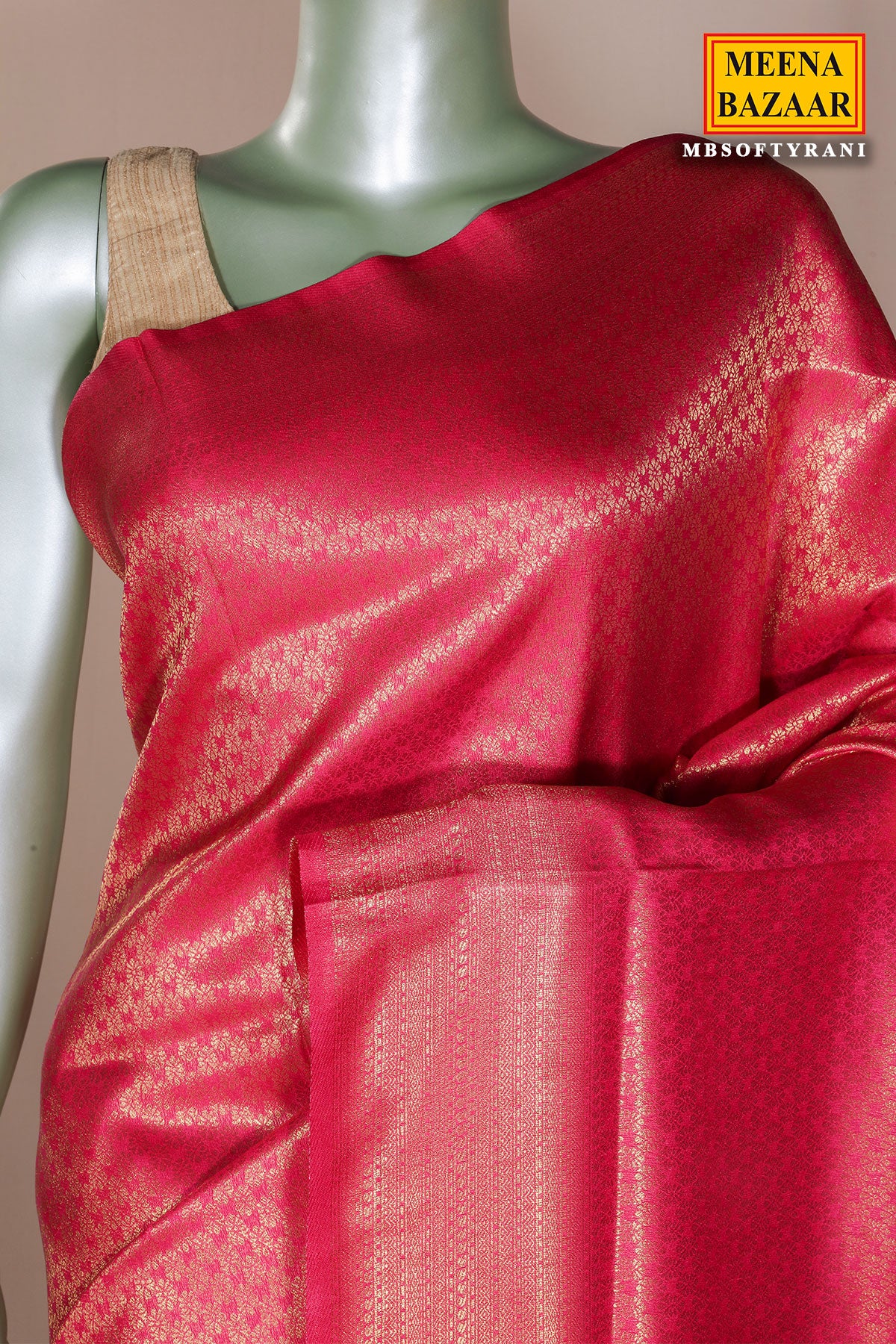 Rani Silk Weaving Saree Elegant Festive & Wedding Wear Saree - Image 3