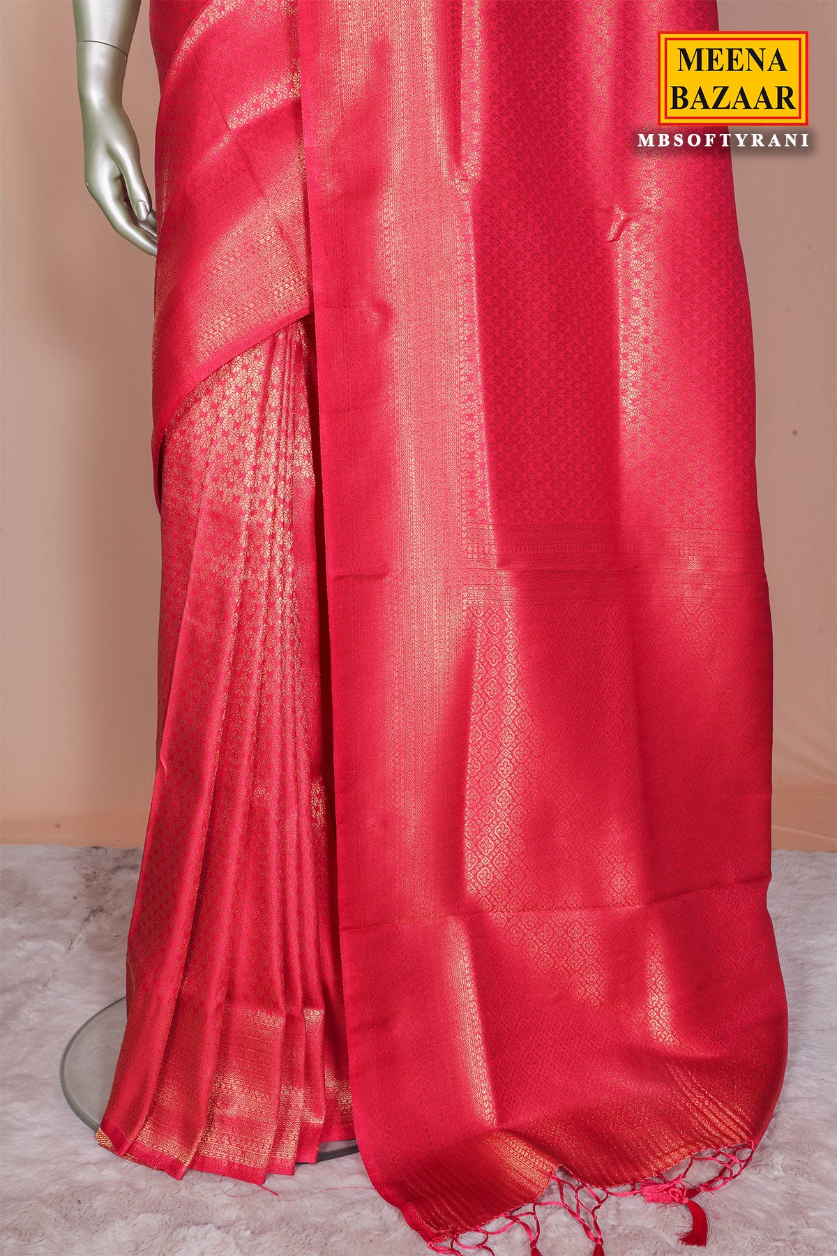 Rani Silk Weaving Saree Elegant Festive & Wedding Wear Saree - Image 5