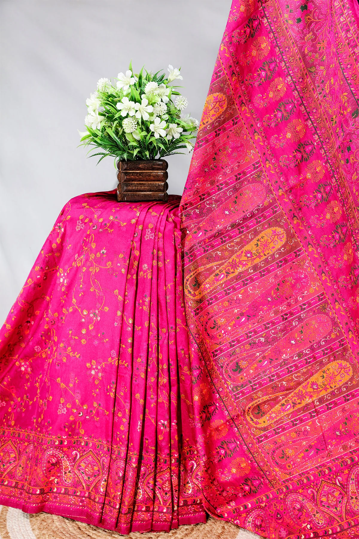 Rani Silk Weaving Saree Luxurious Festive & Wedding Wear