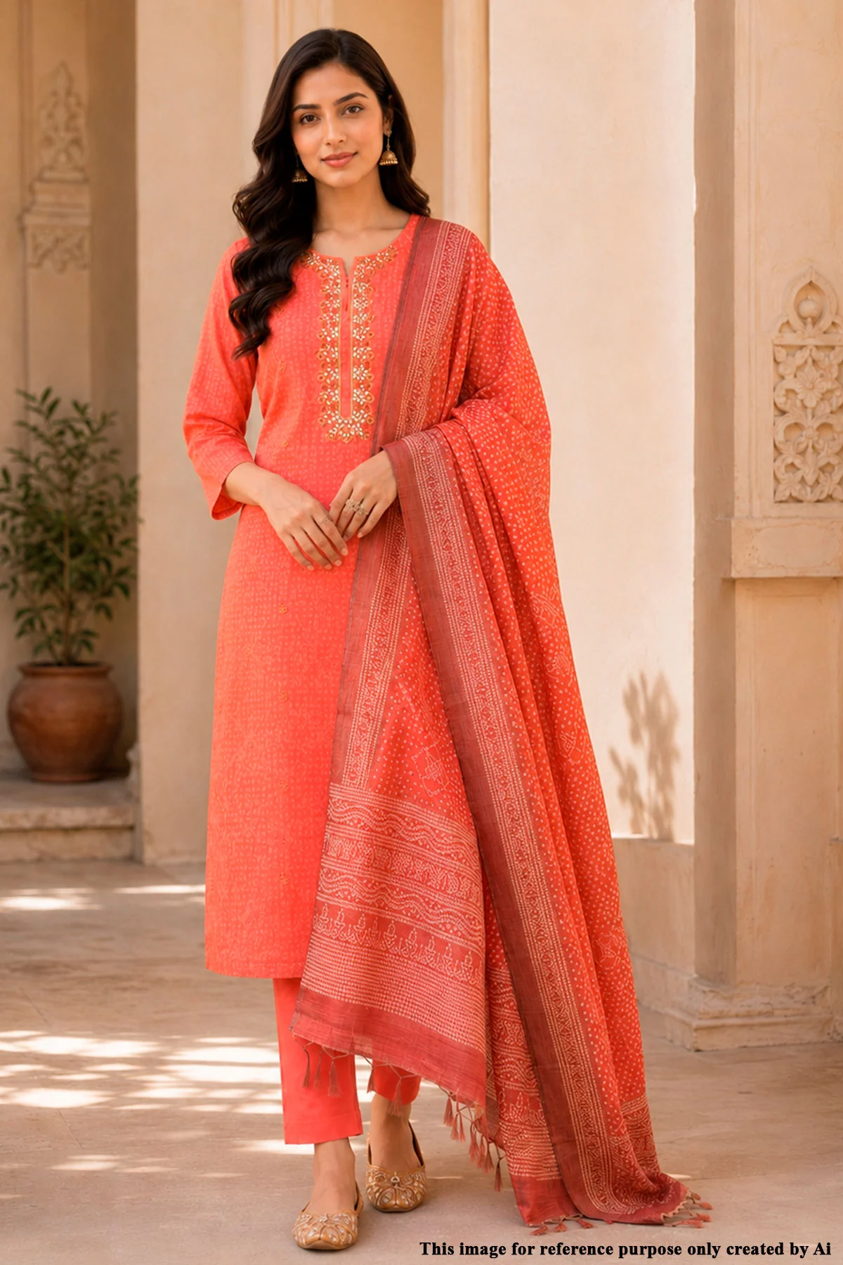 Red Embroidered Suit Set with Dupatta