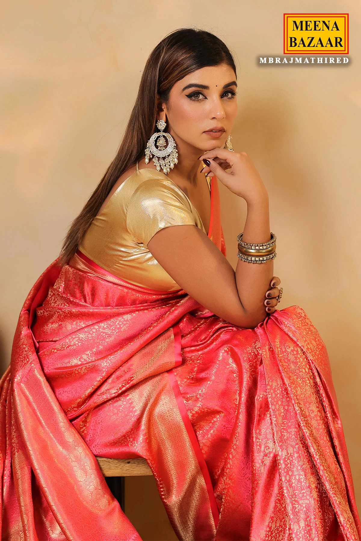 Red Silk Weaving Saree Elegant Traditional & Festive Wear - Image 2