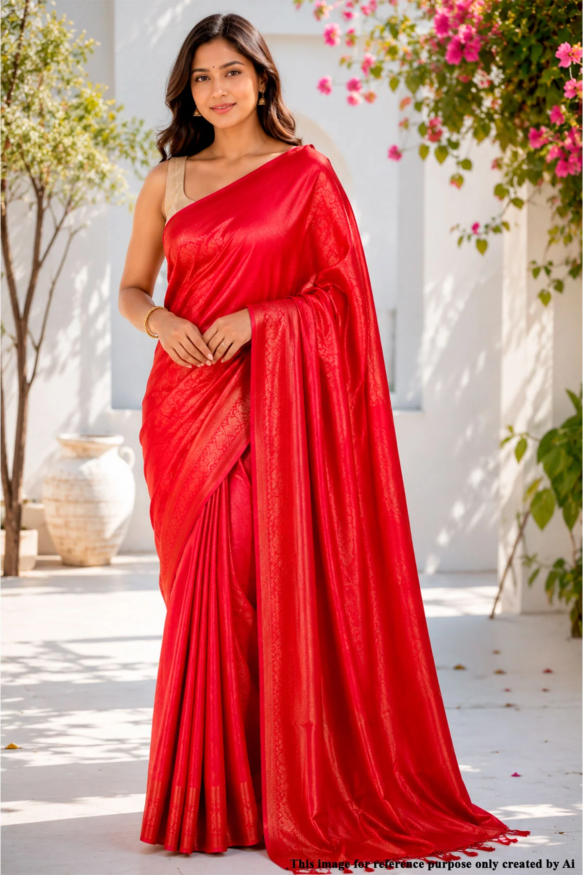 Red Silk Weaving Saree for Women - Elegant Festive & Wedding Wear