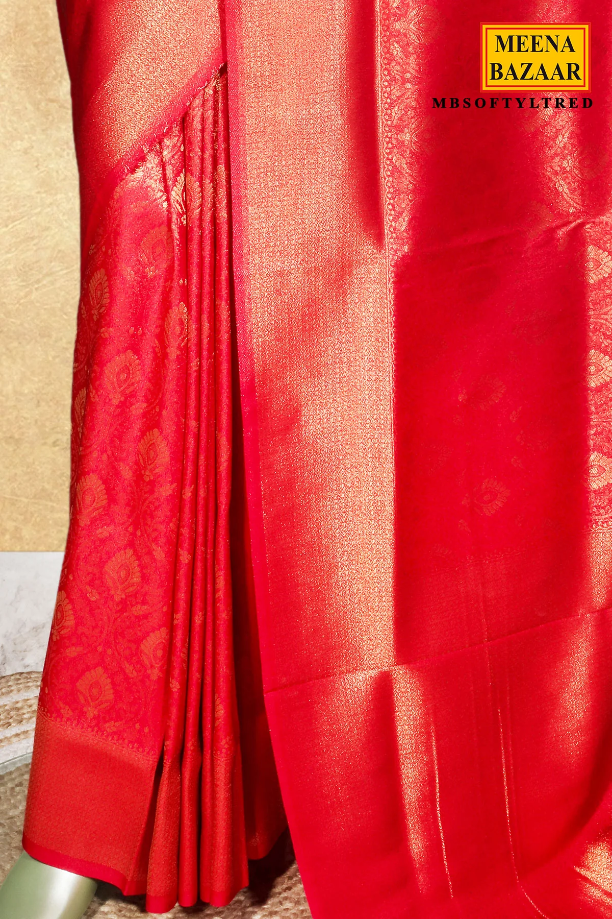 Red Silk Weaving Saree for Women - Elegant Festive & Wedding Wear - Image 4