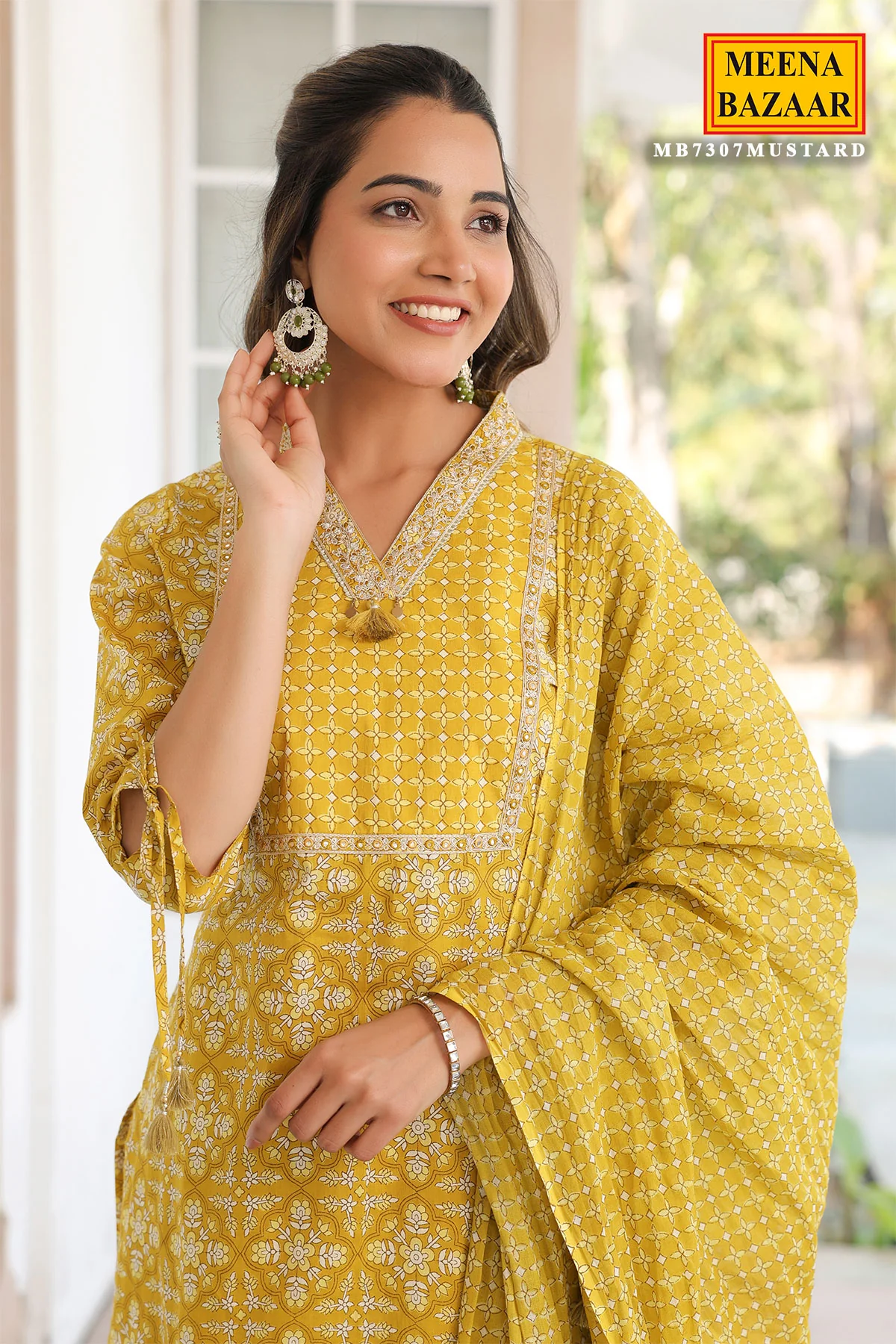 Royal Mustard Cotton Ready-Made Suit - Image 3