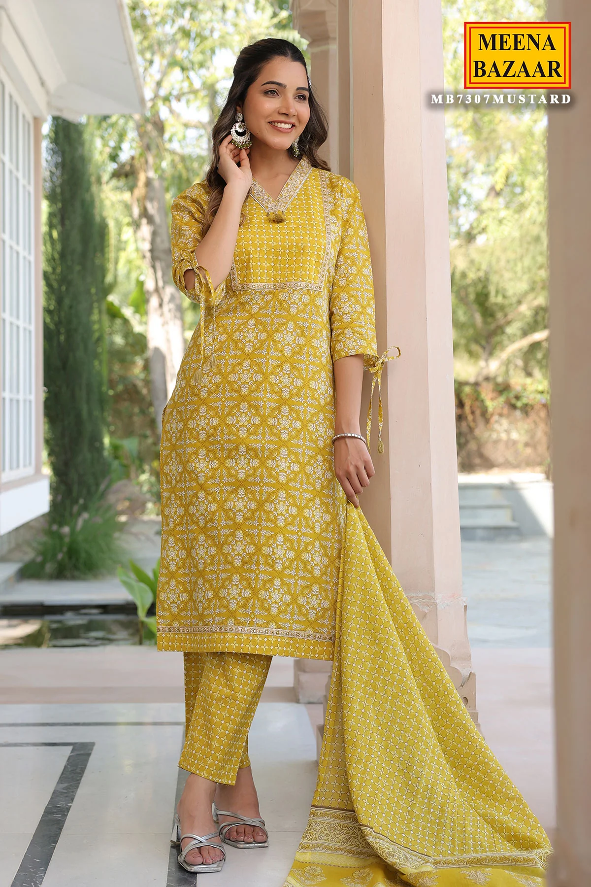 Royal Mustard Cotton Ready-Made Suit - Image 6