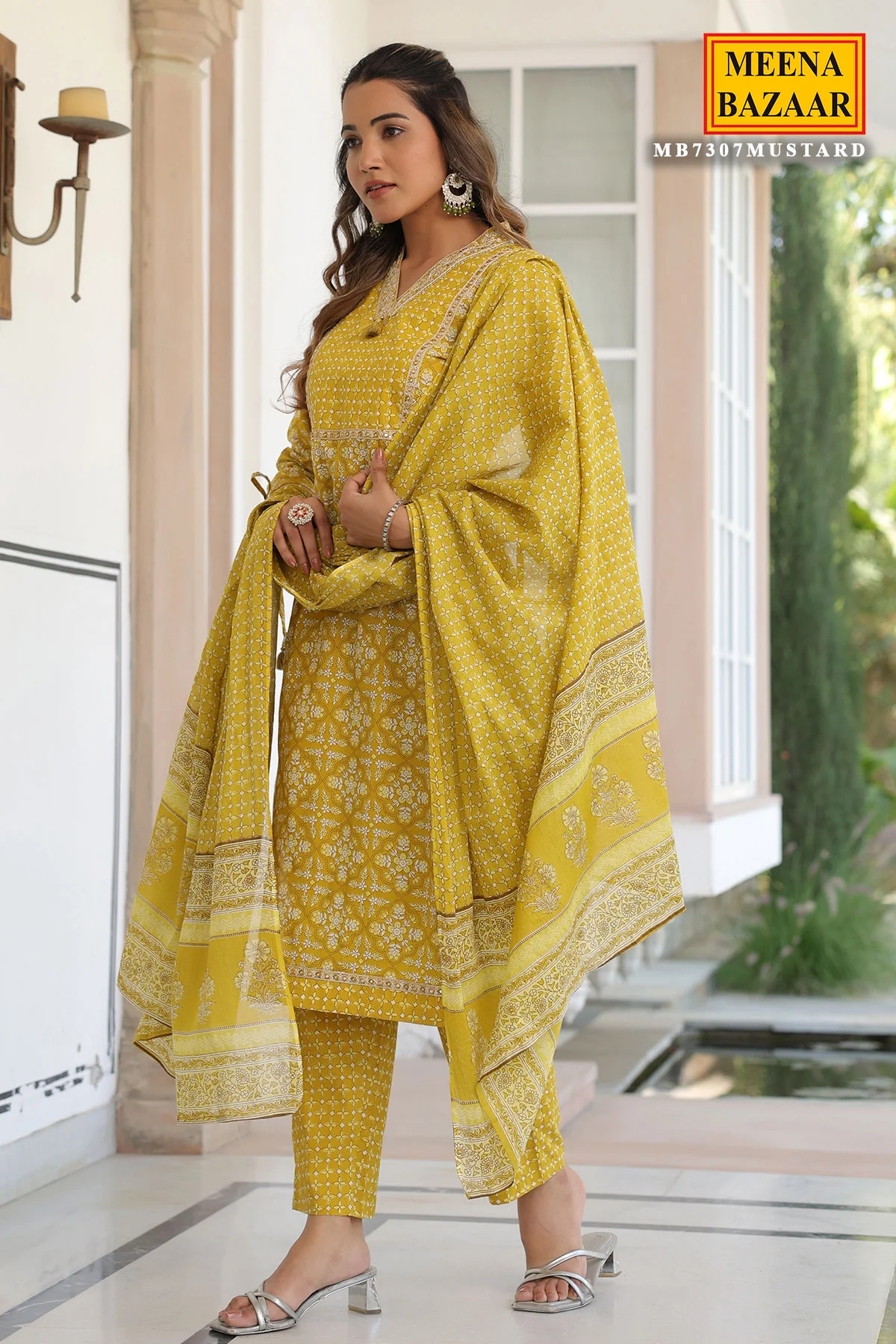 Royal Mustard Cotton Ready-Made Suit - Image 8