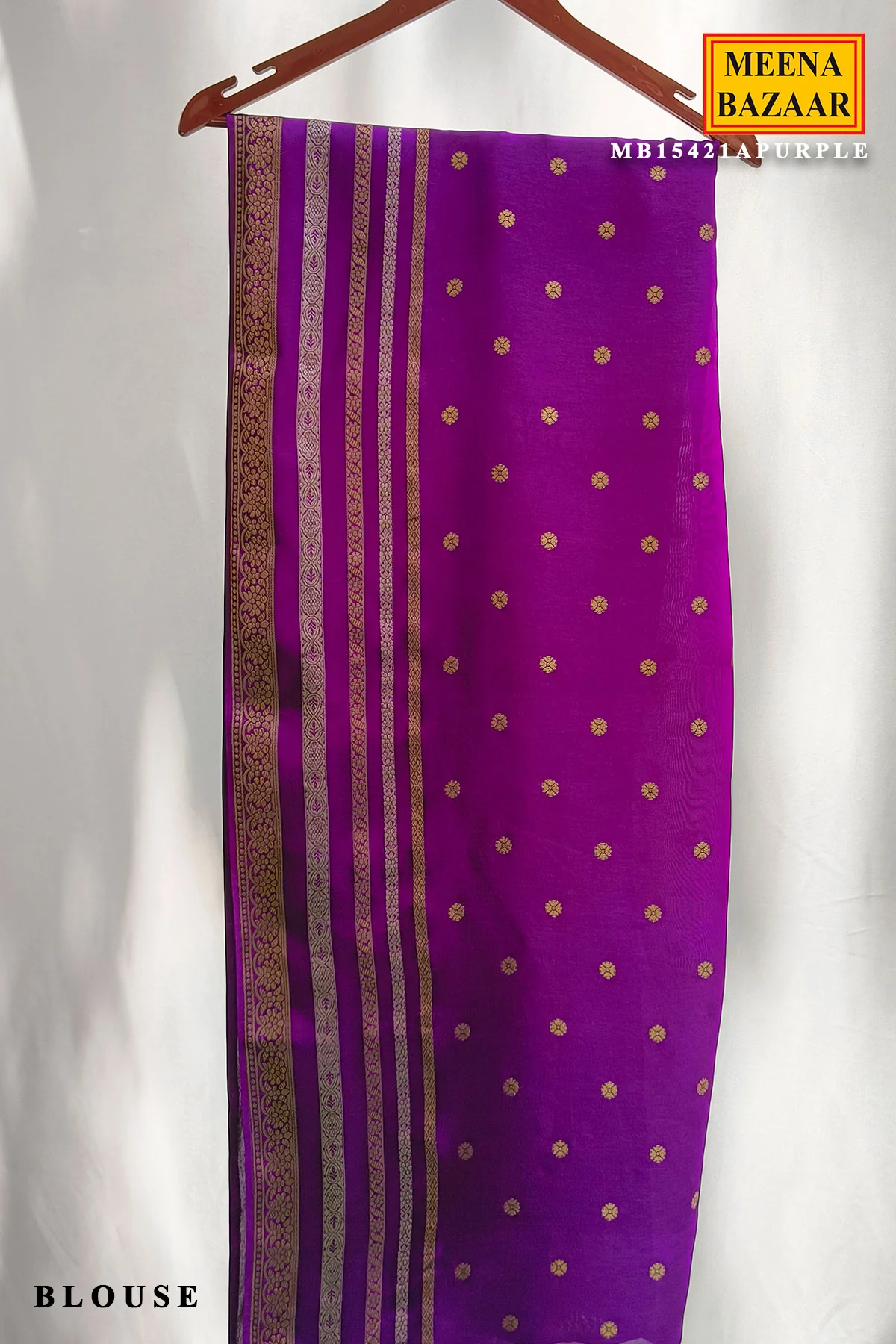 Royal Purple Patola Silk Saree with Intricate Weave & Zari Border - Image 3