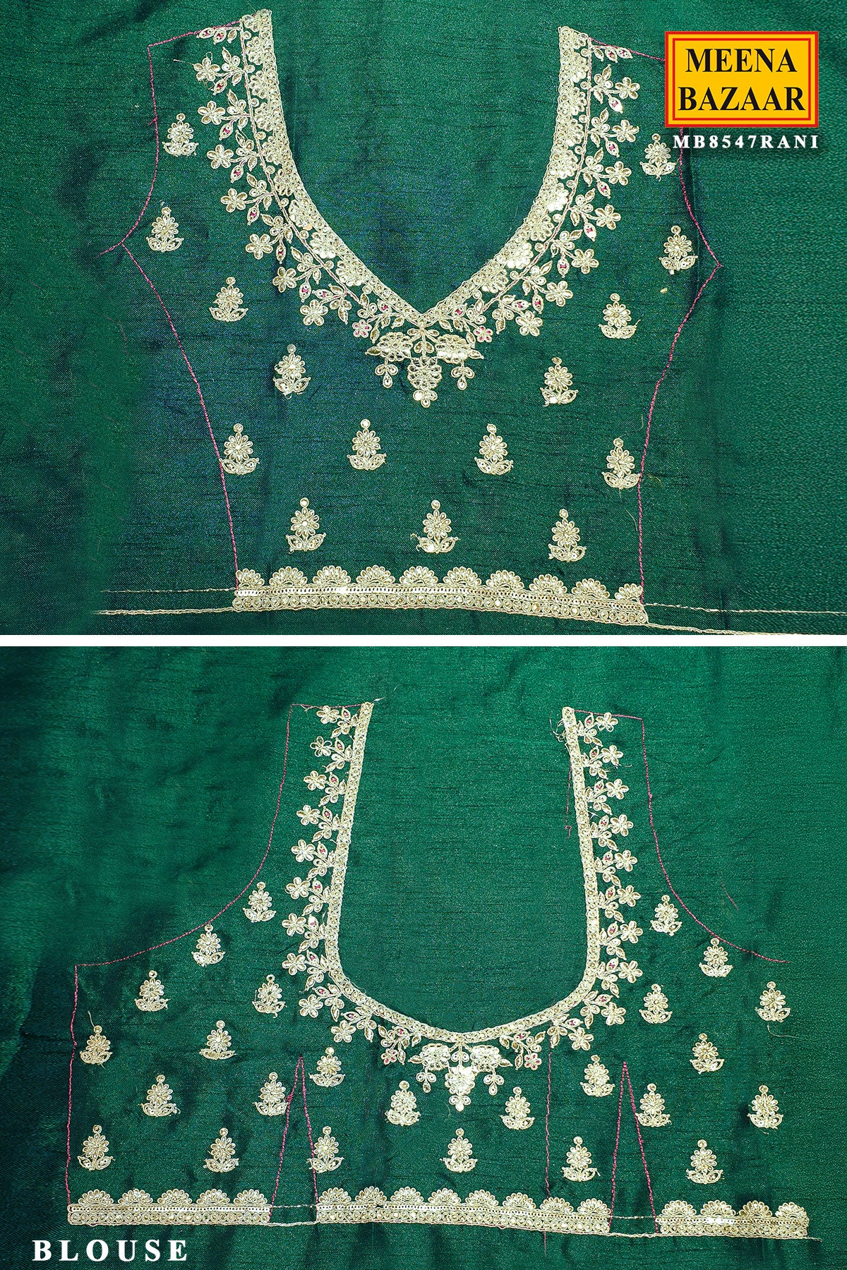 Royal Rani Khaddi Saree – Elegant Embroidered Draped Luxury - Image 5