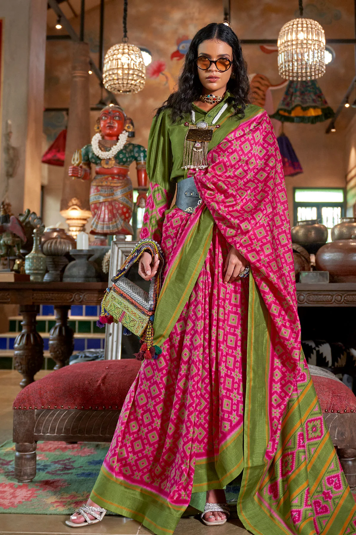 Royal Rani Silk Saree with Veda Patola Heritage Weave