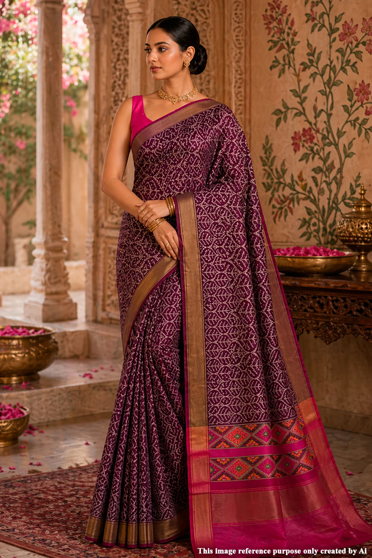 Royal Wine Silk Saree