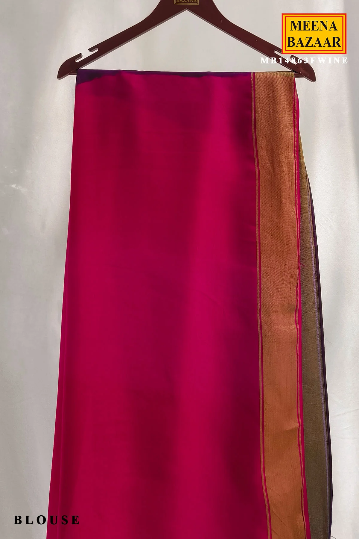 Royal Wine Silk Saree - Image 3