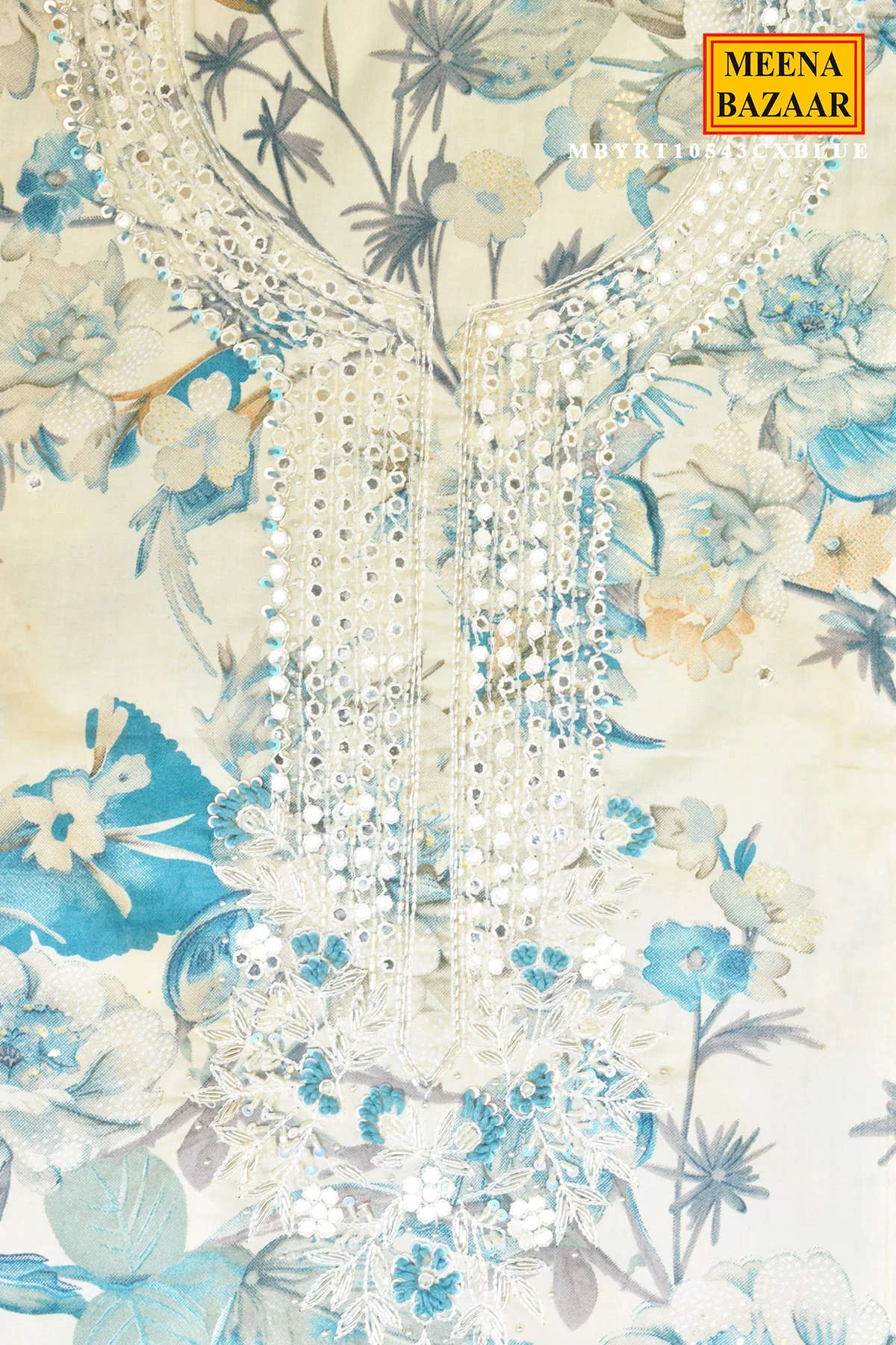 Sky Bloom Floral Cotton Suit Set - Image 5