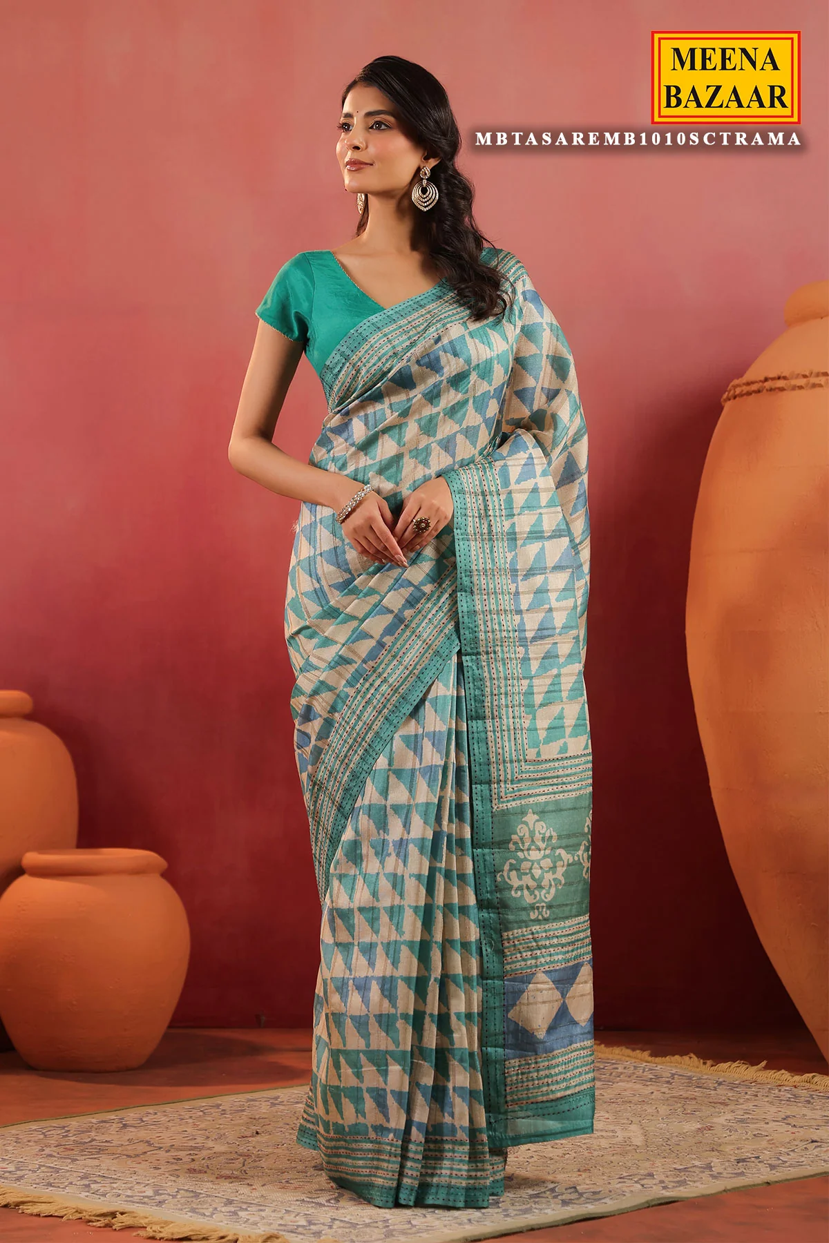 Rama Printed Cotton Saree Lightweight Daily & Office Wear - Image 10