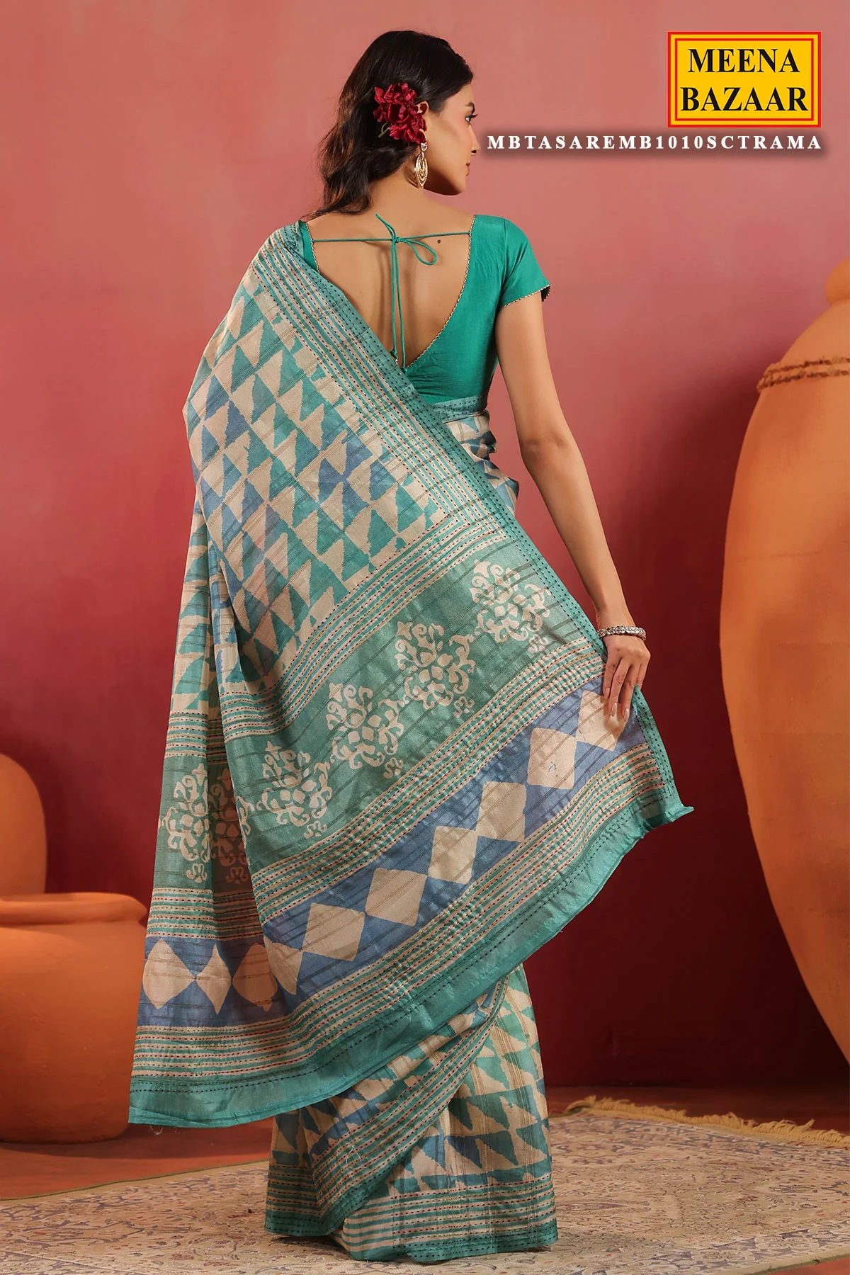 Rama Printed Cotton Saree Lightweight Daily & Office Wear - Image 11