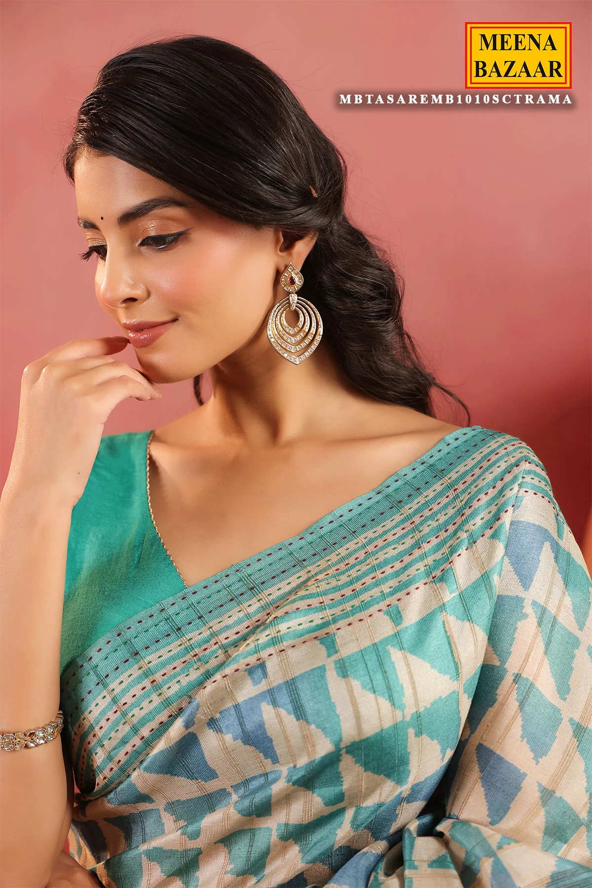 Rama Printed Cotton Saree Lightweight Daily & Office Wear - Image 4