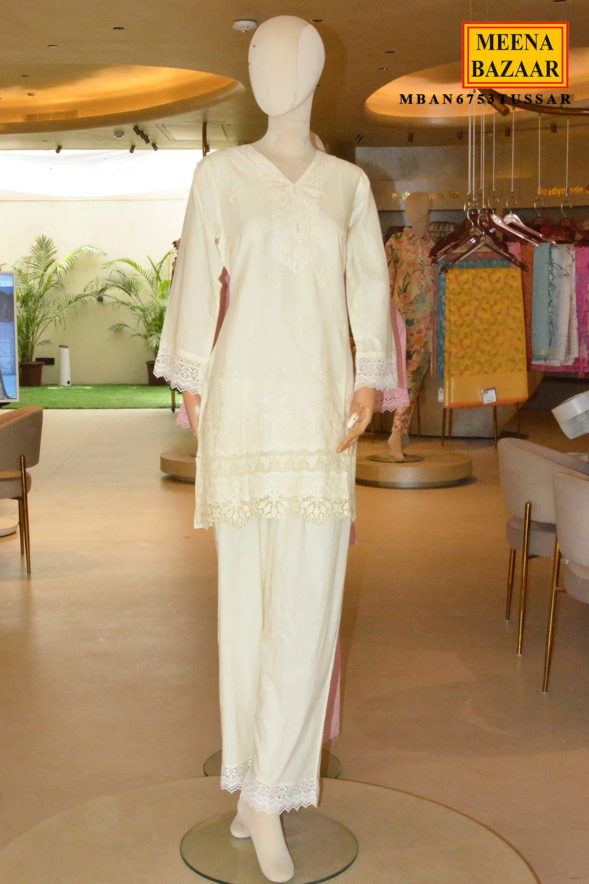 Tussar Cotton Embroidered Co-Ord Set - Image 3