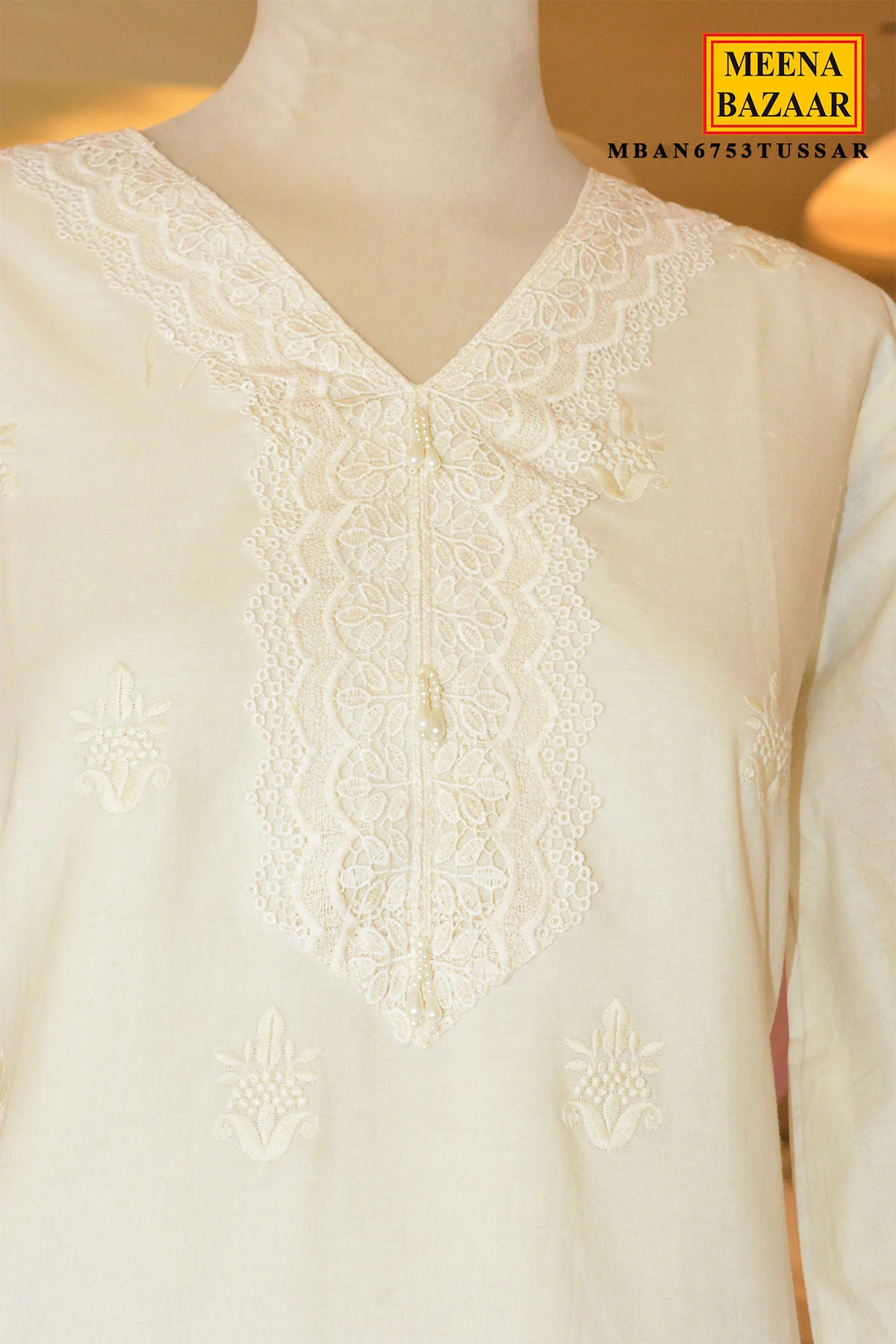 Tussar Cotton Embroidered Co-Ord Set - Image 4