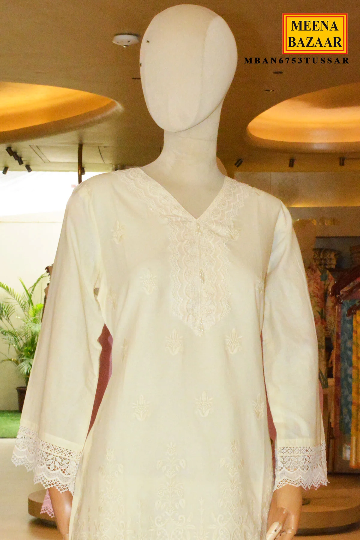 Tussar Cotton Embroidered Co-Ord Set - Image 5